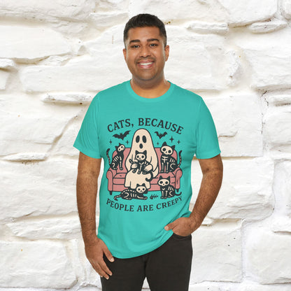 "Cat Because People Are Creepy" Halloween Cat T-shirt |Nunu&Miao Studio - Nunu&Miao Studio