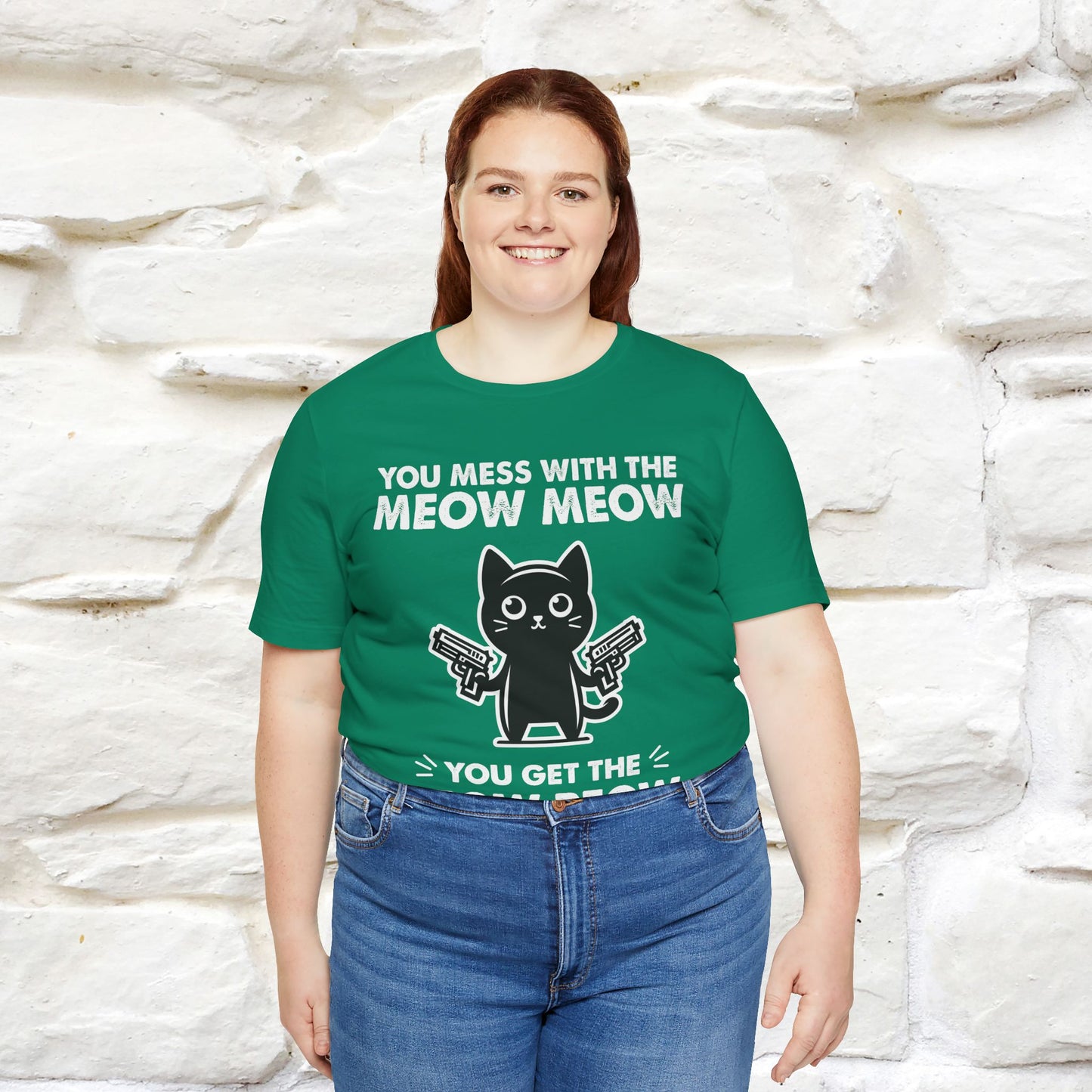 "You Mess With The Meow Meow, You Get The Peow Peow" Cat T-shirt |Nunu&Miao Studio - Nunu&Miao Studio