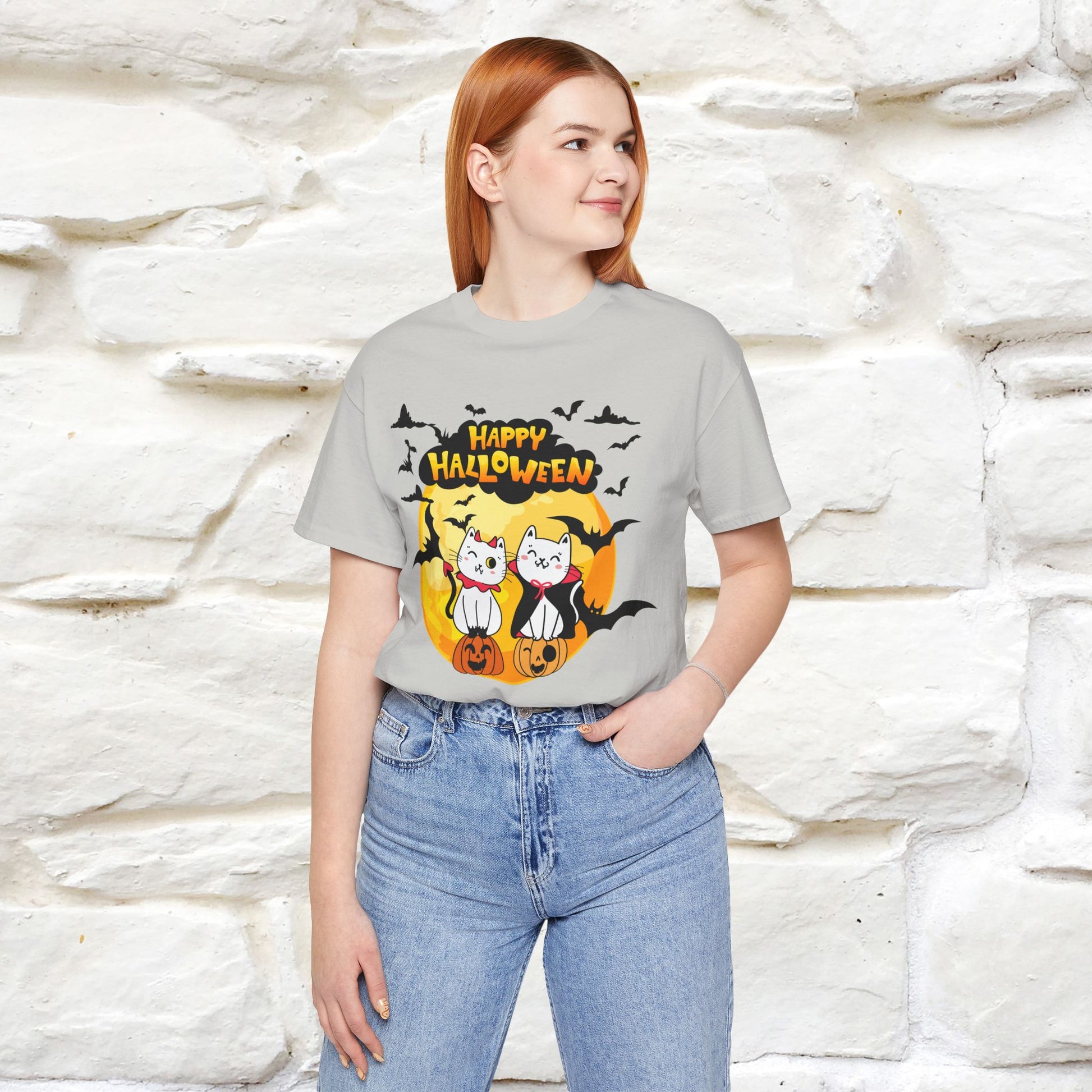 "Happy Halloween Cat Couple " Cat  T-shirt |Nunu&Miao Studio - Nunu&Miao Studio