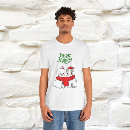 ''Buon Natale Cat and Dog'' Christmas T-shirt  | Nunu&Miao Studio - Nunu&Miao Studio