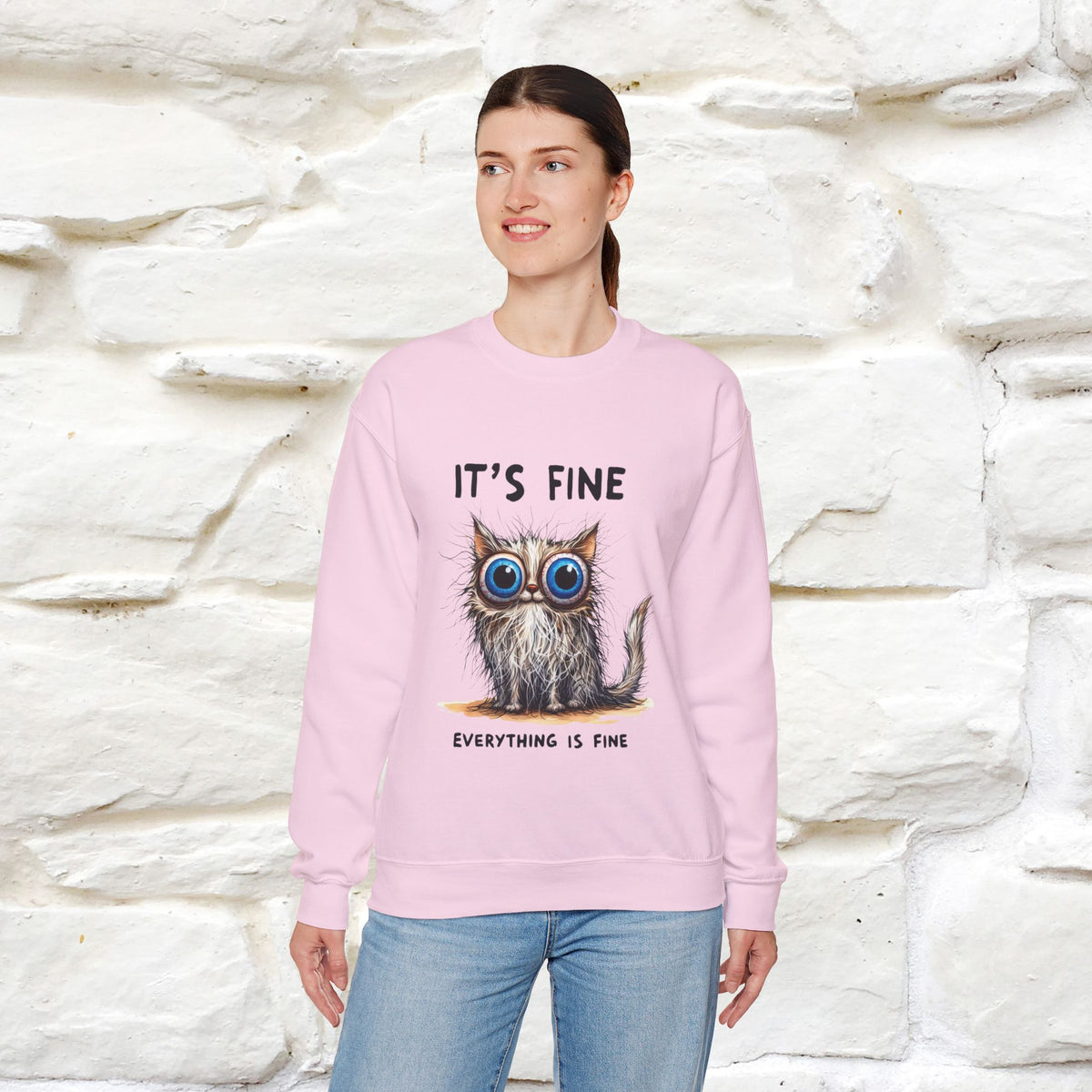 "It's Fine'' |Cat Sweatshirt | Nunu&Miao Studio