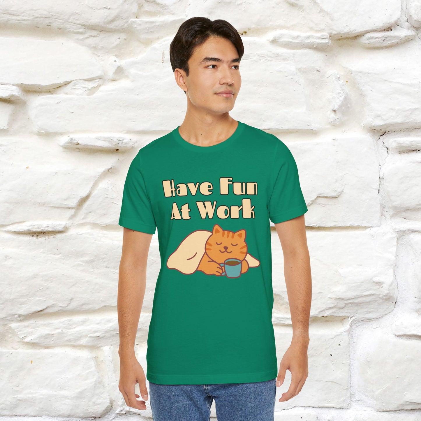 "Have Fun At Work" Cat T-shirt |Nunu&Miao Studio - Nunu&Miao Studio
