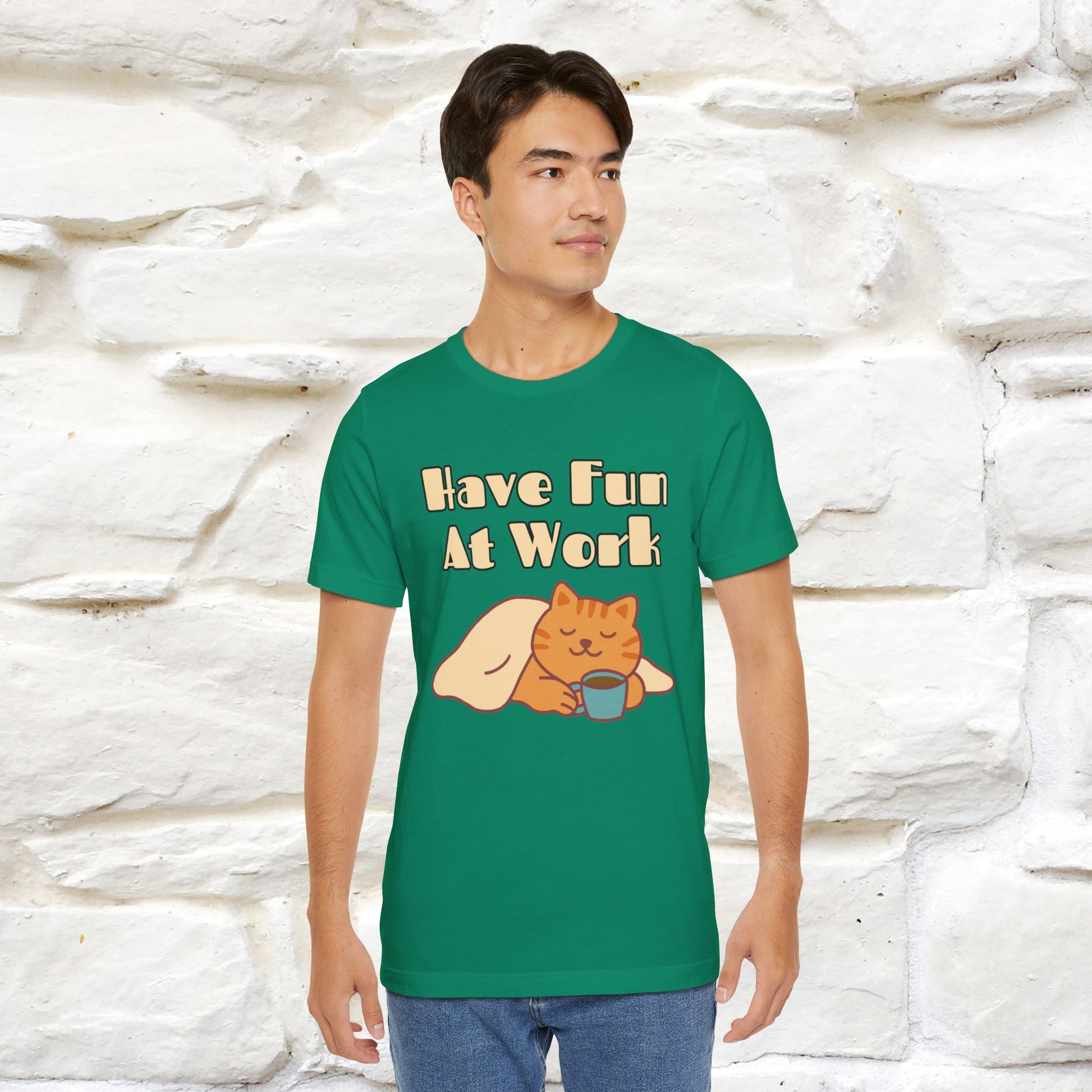 "Have Fun At Work" Cat T-shirt |Nunu&Miao Studio - Nunu&Miao Studio