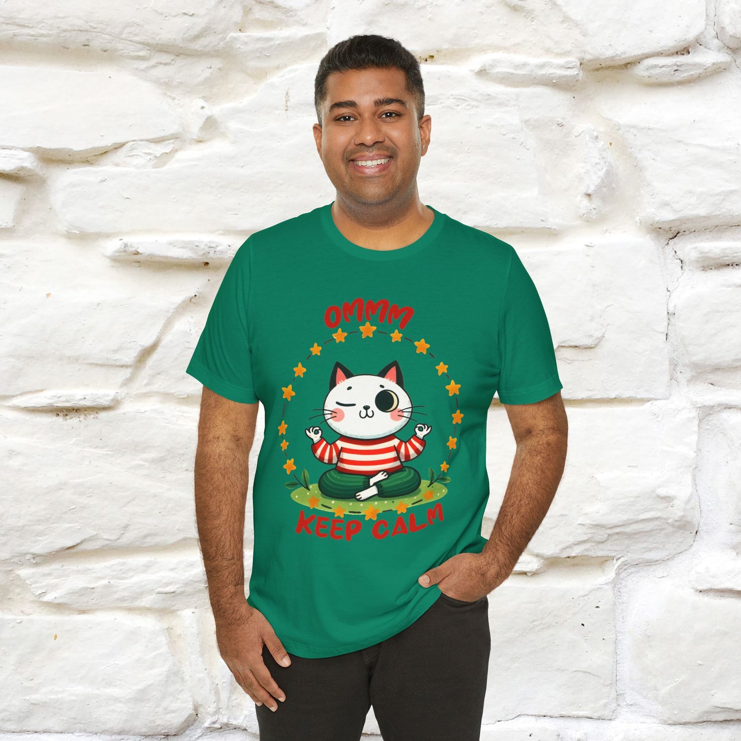 ''Ommm, Keep Calm'' Cat T-Shirt | Nunu&Miao Studio - Nunu&Miao Studio