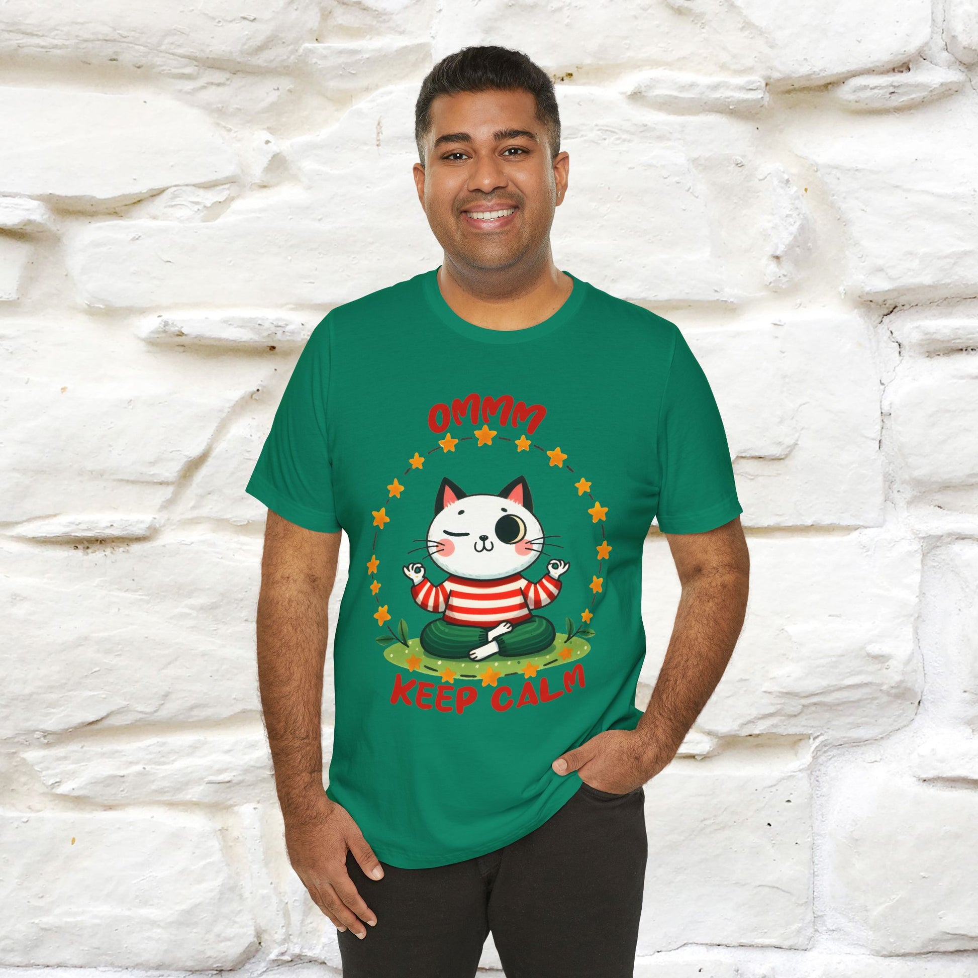 ''Ommm, Keep Calm'' Cat T-Shirt | Nunu&Miao Studio - Nunu&Miao Studio