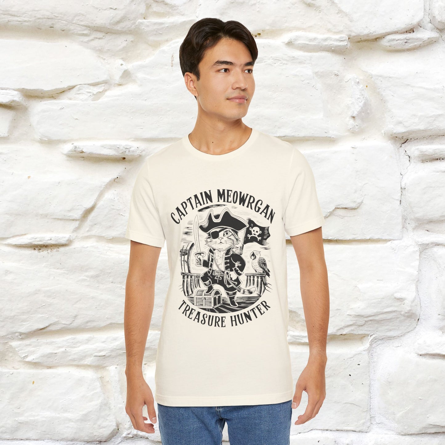 Captain Meowrgan Treasure Hunter |  |Cat T-Shirt | Nunu&Miao Studio - Nunu&Miao Studio