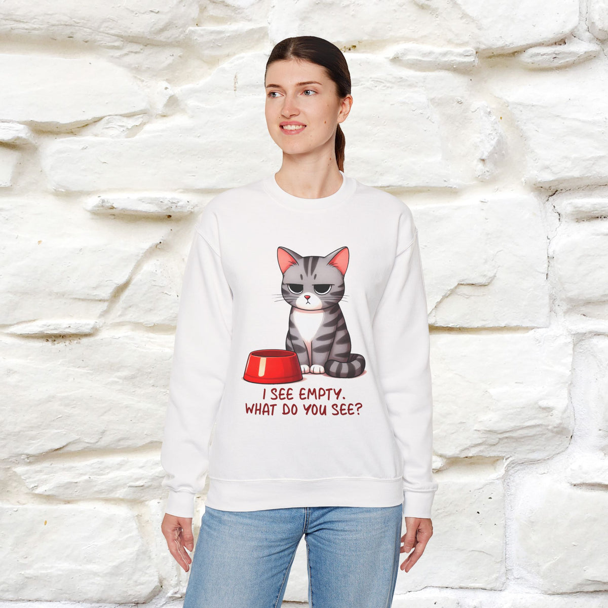 ''I See Empty What Do You See..'' |Cat Sweatshirt | Nunu&Miao Studio