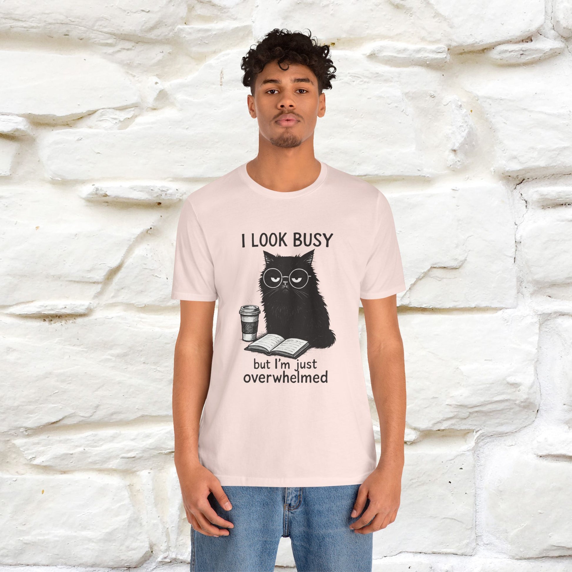 "I Look Busy But I'm Just Overwhelmed" |Cat T-Shirt | Nunu&Miao Studio - Nunu&Miao Studio