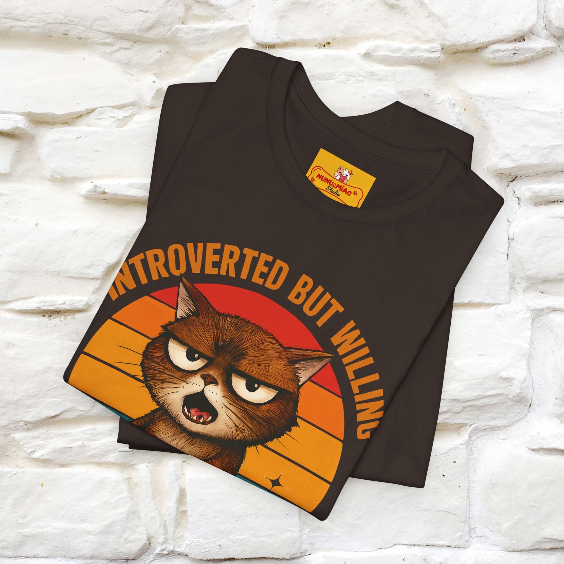 "Introverted But Willing To Discuss Cats" Antisocial Cat T-shirt |Nunu&Miao Studio - Nunu&Miao Studio