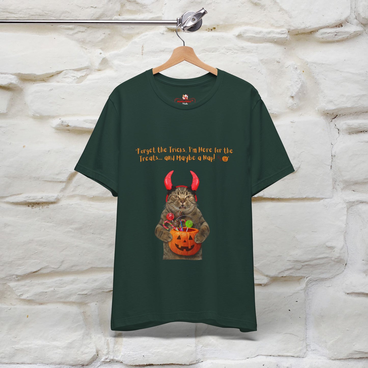 ''Forget The Tricks I am Here For The Treats ...And Maybe A Nap!'' Cat T-shirt for Men and Women  100% Cotton* - Nunu&Miao Studio