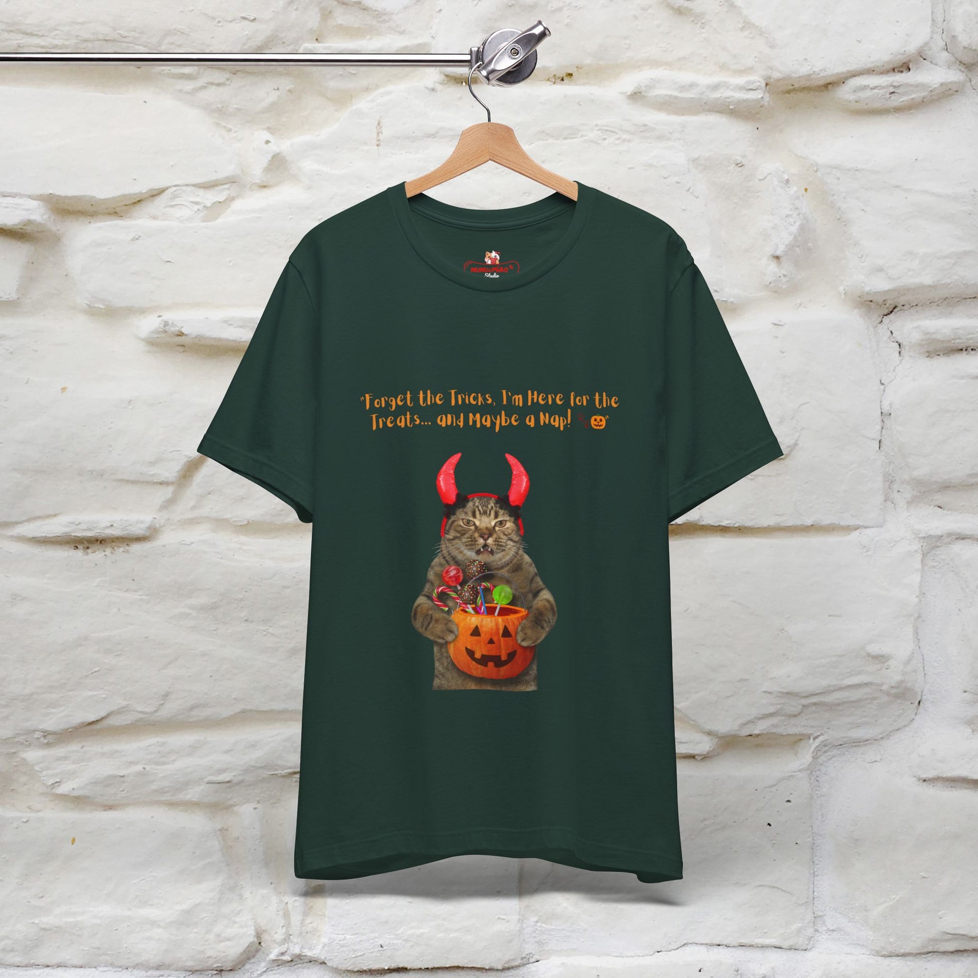 ''Forget The Tricks I am Here For The Treats ...And Maybe A Nap!'' Cat T-shirt for Men and Women  100% Cotton* - Nunu&Miao Studio