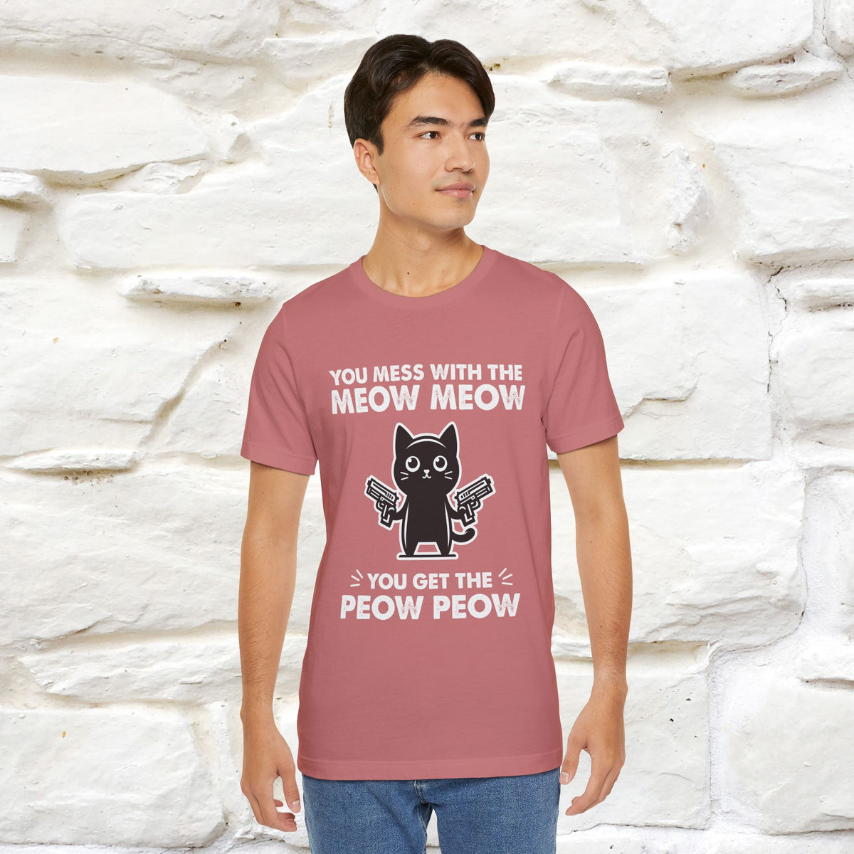 "You Mess With The Meow Meow, You Get The Peow Peow" Cat T-shirt |Nunu&Miao Studio