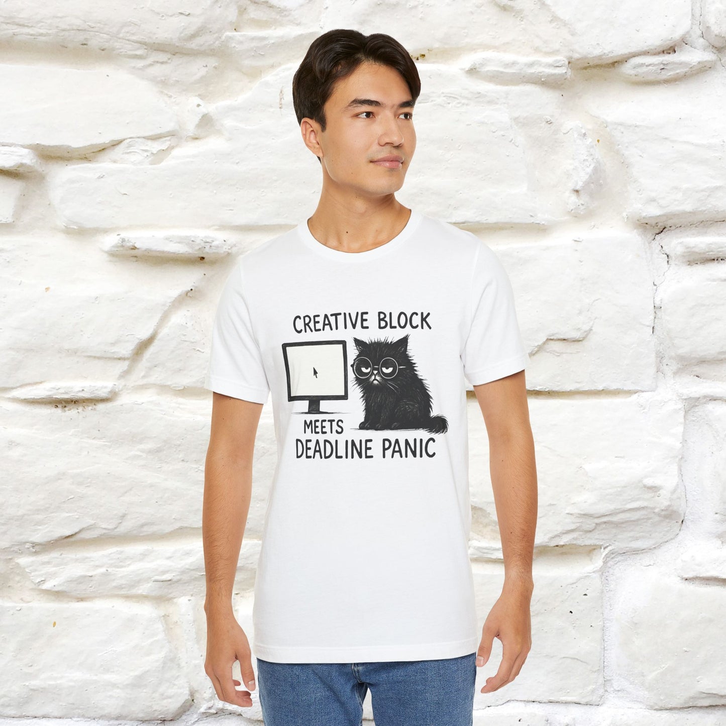 "Creative Block Meets Deadline..." |Cat T-Shirt | Nunu&Miao Studio - Nunu&Miao Studio
