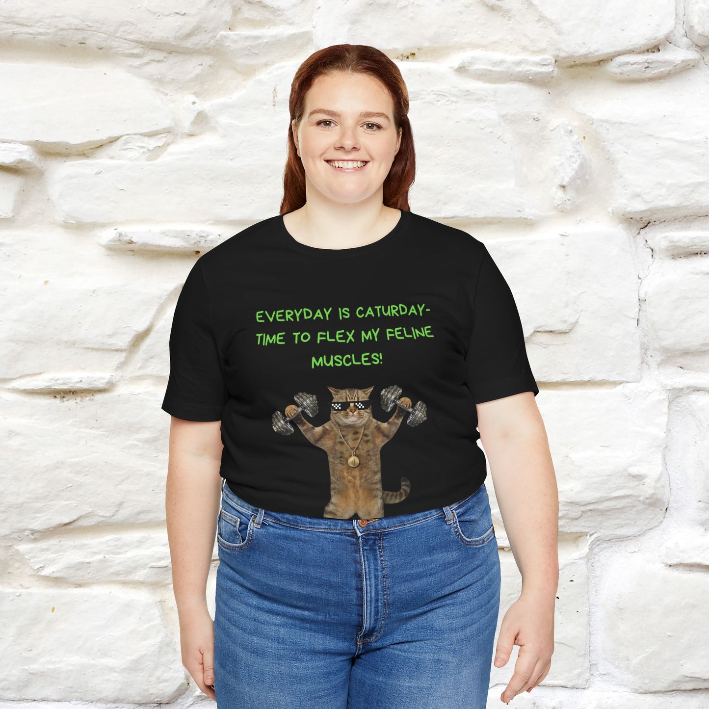 "Everyday Is Caturday – Flex My Feline Muscle"| Funny Cat T-Shirt  |Nunu&Miao Sudio - Nunu&Miao Studio