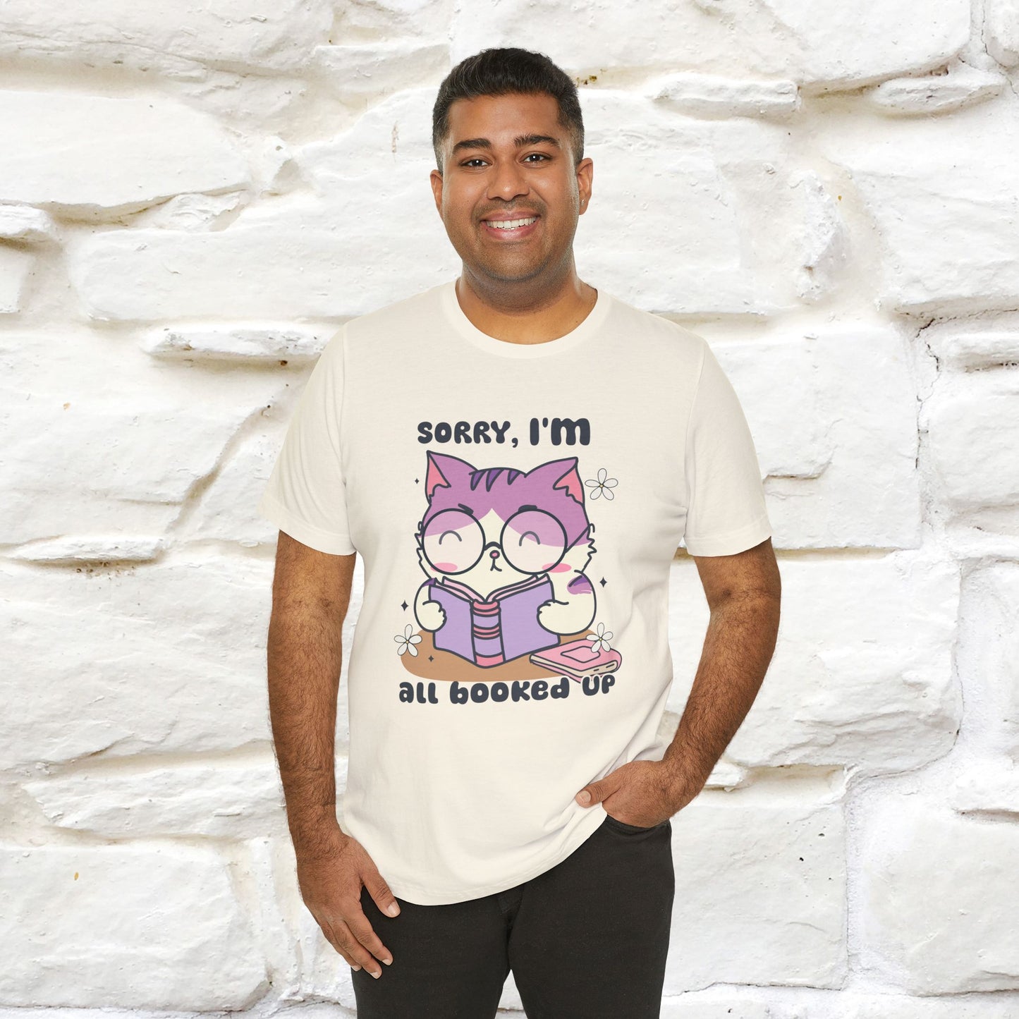 ''Sorry I am All Booked Up| Cute Cat T-Shirt |Nunu&Miao Studio - Nunu&Miao Studio