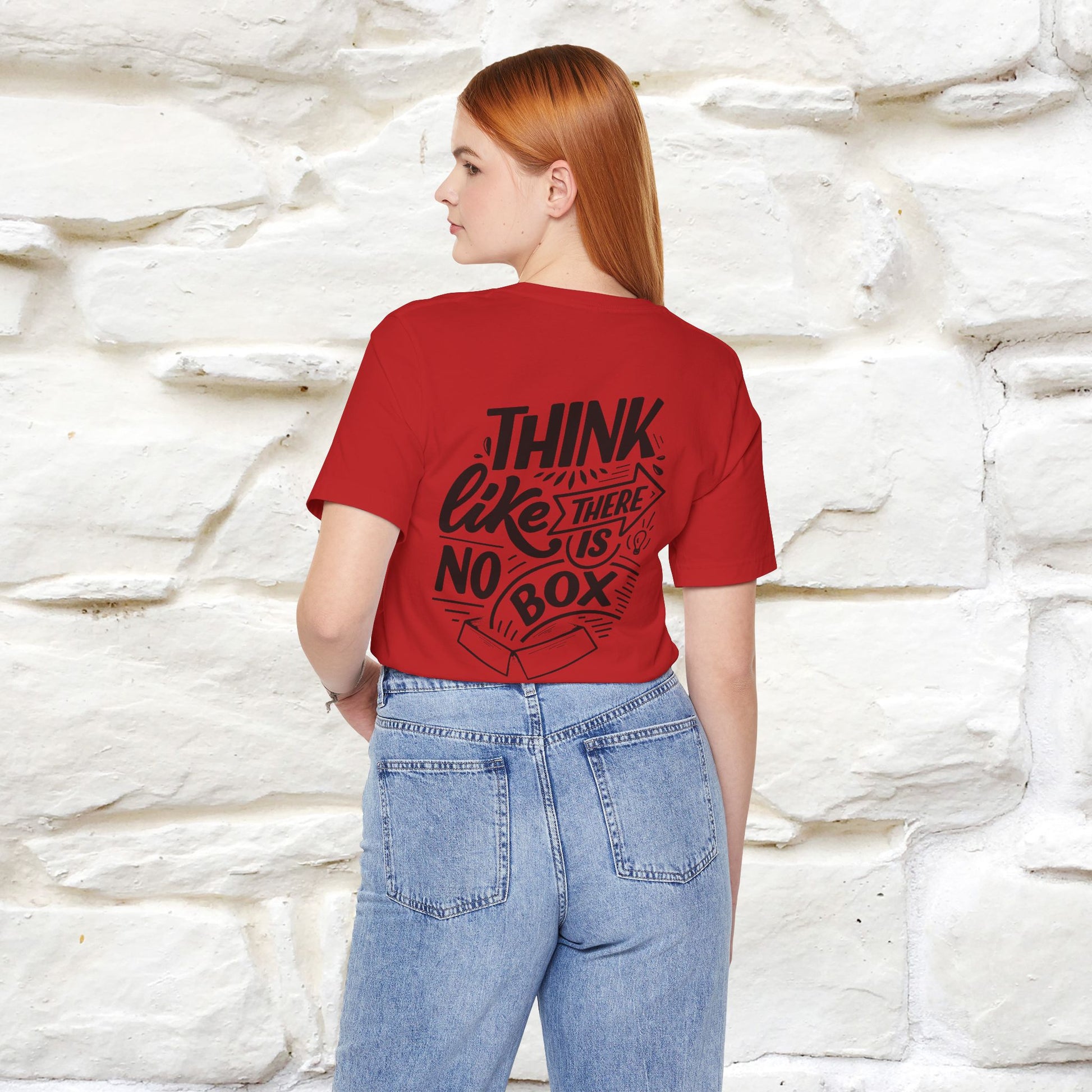 "Think Like There Is No Box" Cat T-Shirt| Front & Back Design | Nunu&Miao Studio - Nunu&Miao Studio