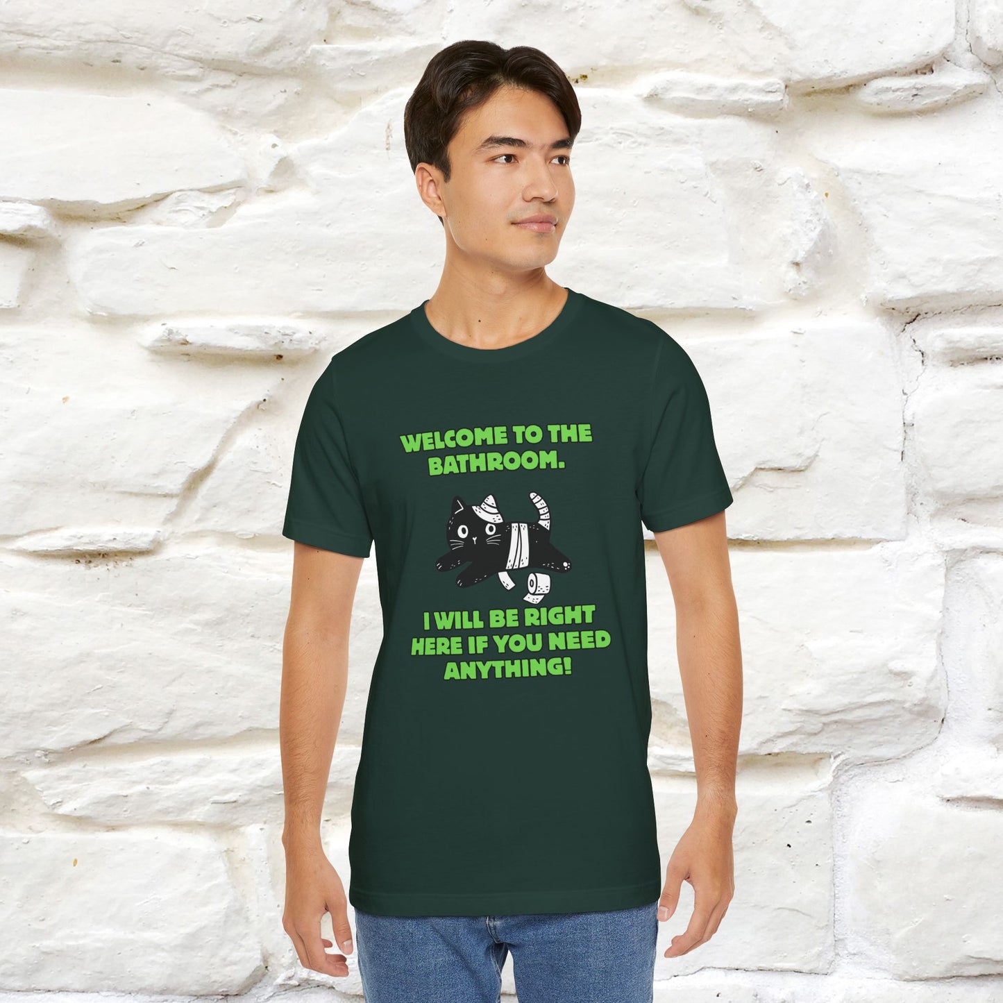 "Welcome To The Bathroom..."Funny  Cat T-shirt |Nunu&Miao Studio - Nunu&Miao Studio
