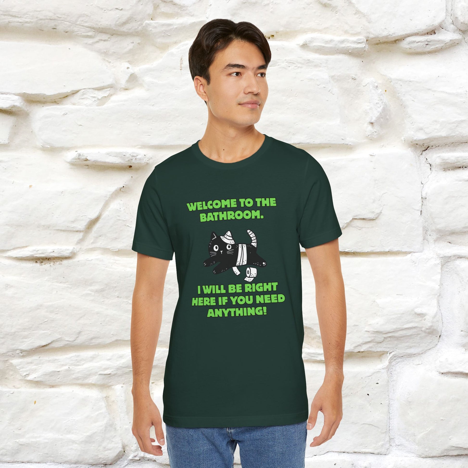 "Welcome To The Bathroom..."Funny  Cat T-shirt |Nunu&Miao Studio - Nunu&Miao Studio