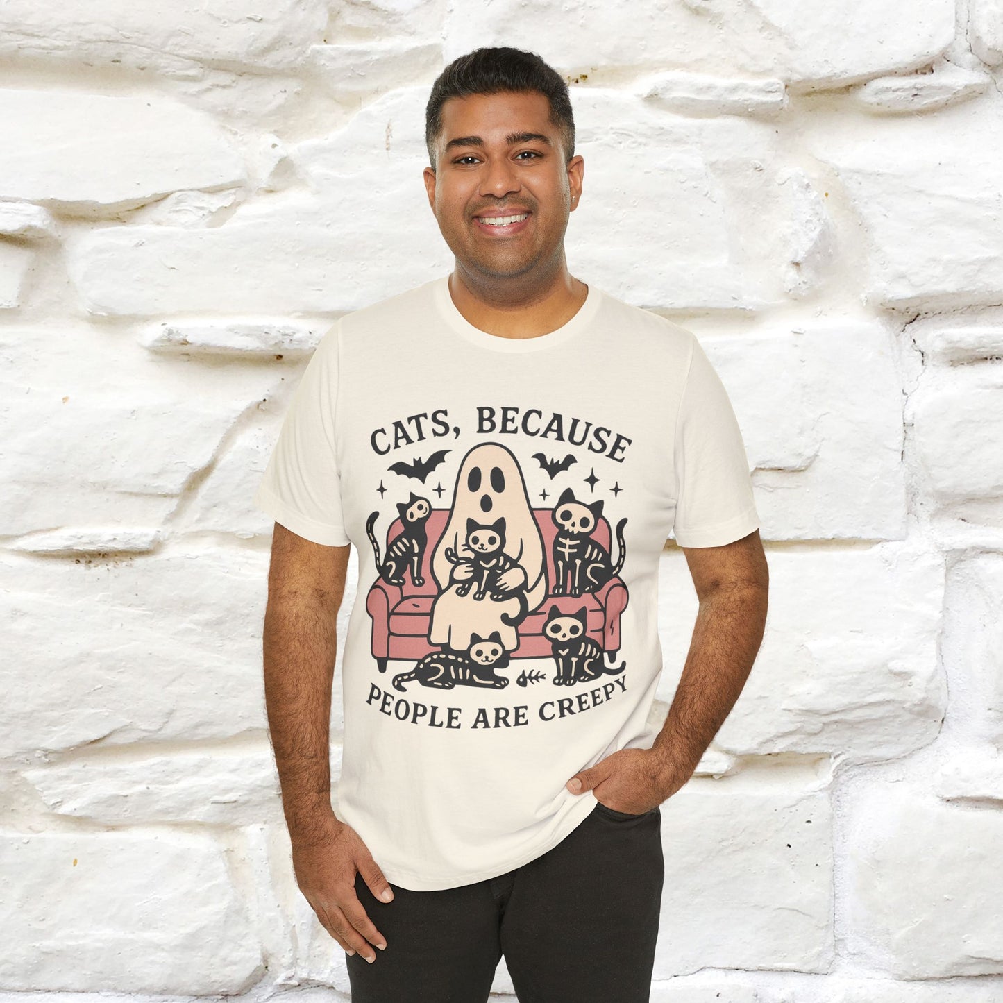 "Cat Because People Are Creepy" Halloween Cat T-shirt |Nunu&Miao Studio - Nunu&Miao Studio