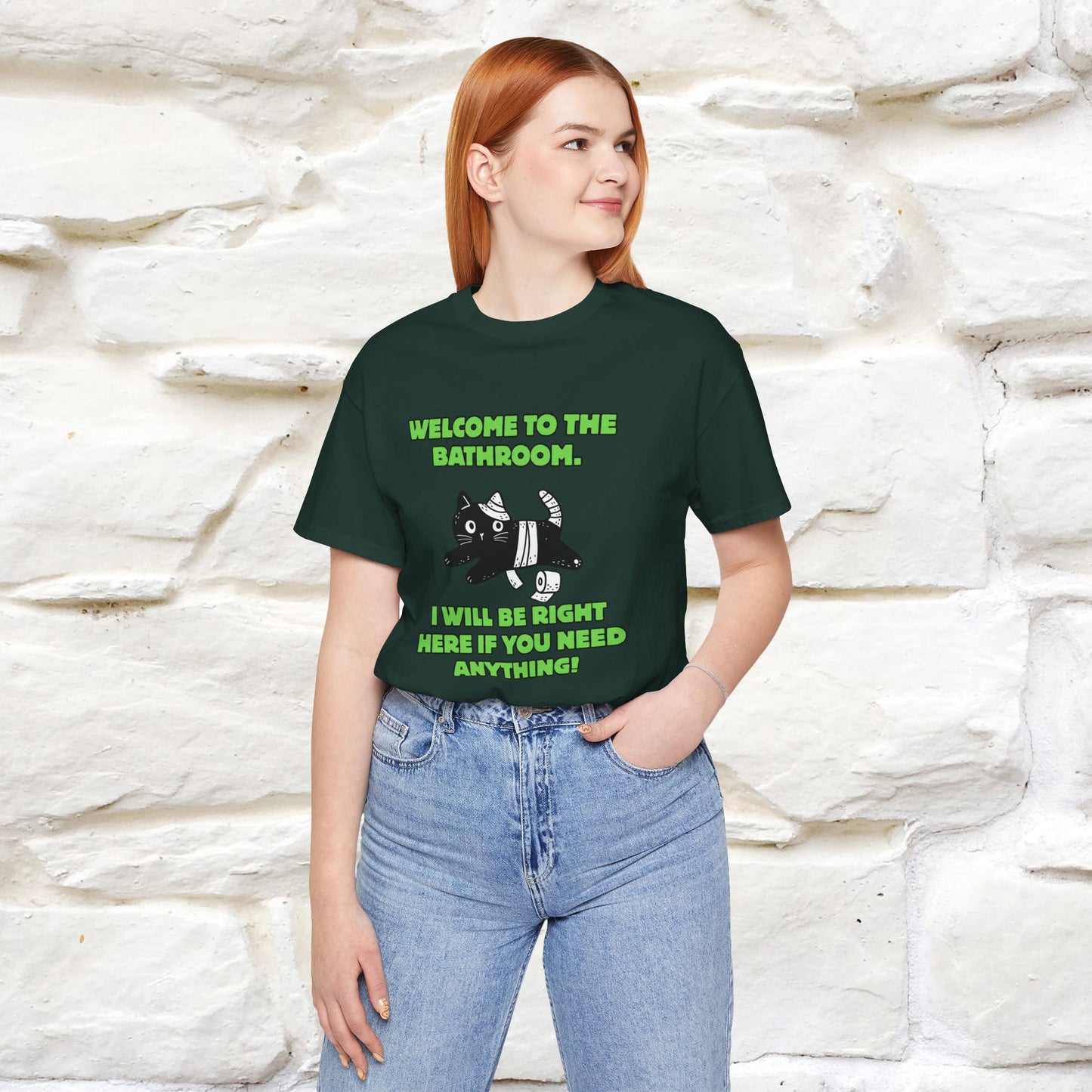 "Welcome To The Bathroom..."Funny  Cat T-shirt |Nunu&Miao Studio - Nunu&Miao Studio
