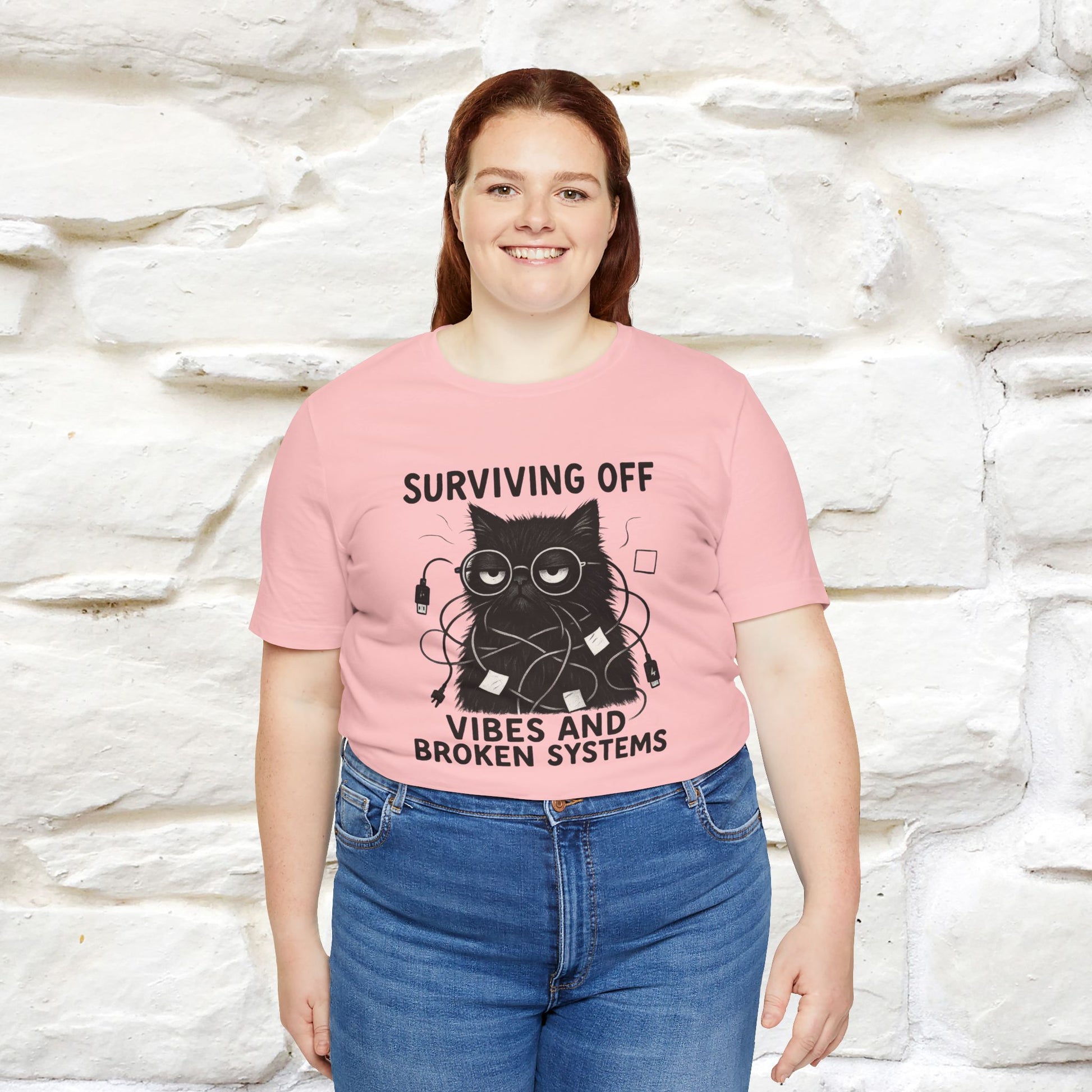 "Surviving Off...Vibes And Broken .. " |Cat T-Shirt | Nunu&Miao Studio - Nunu&Miao Studio