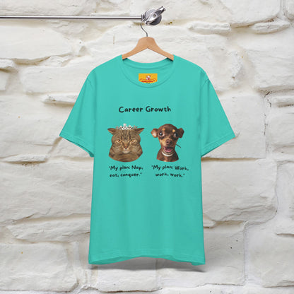 "Career Growth: Cat vs. Dog" | Cat T-Shirt | Nunu&Miao Studio - Nunu&Miao Studio