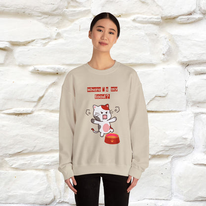 ''Where's My Food'' | Cute Cat Sweatshirt | Nunu&Miao Studio