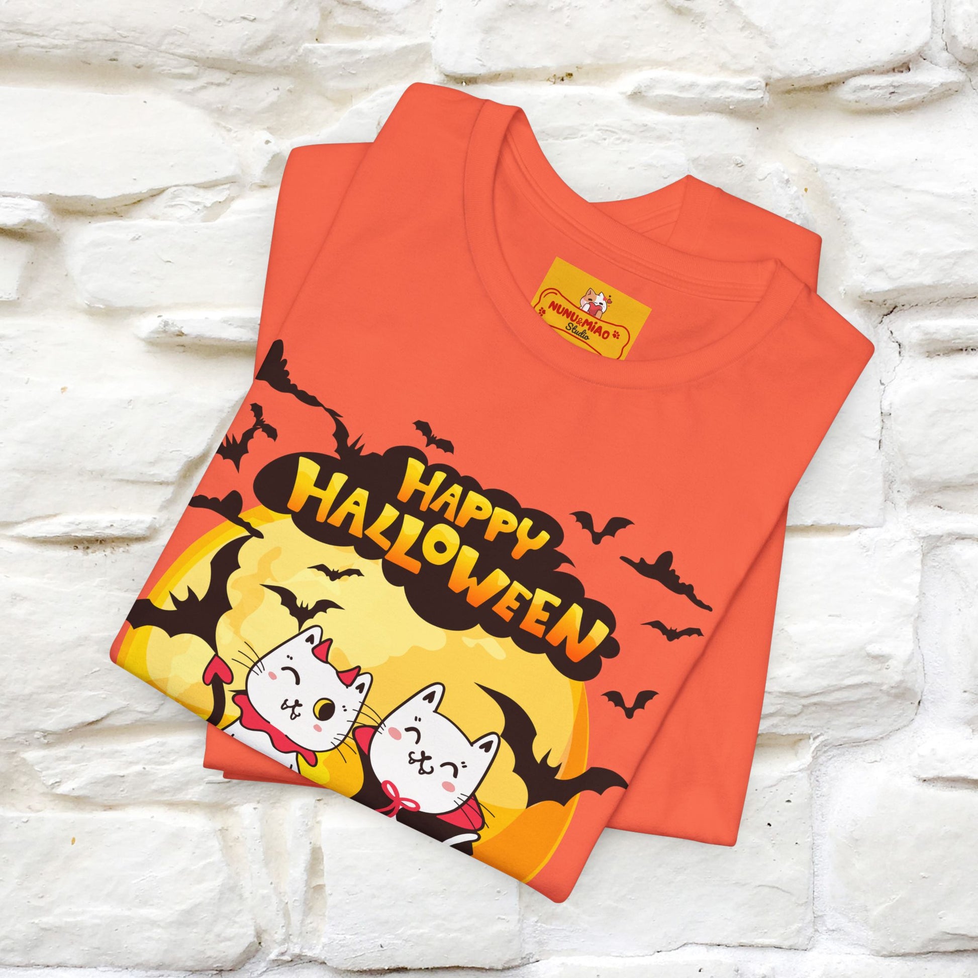 "Happy Halloween Cat Couple " Cat  T-shirt |Nunu&Miao Studio - Nunu&Miao Studio