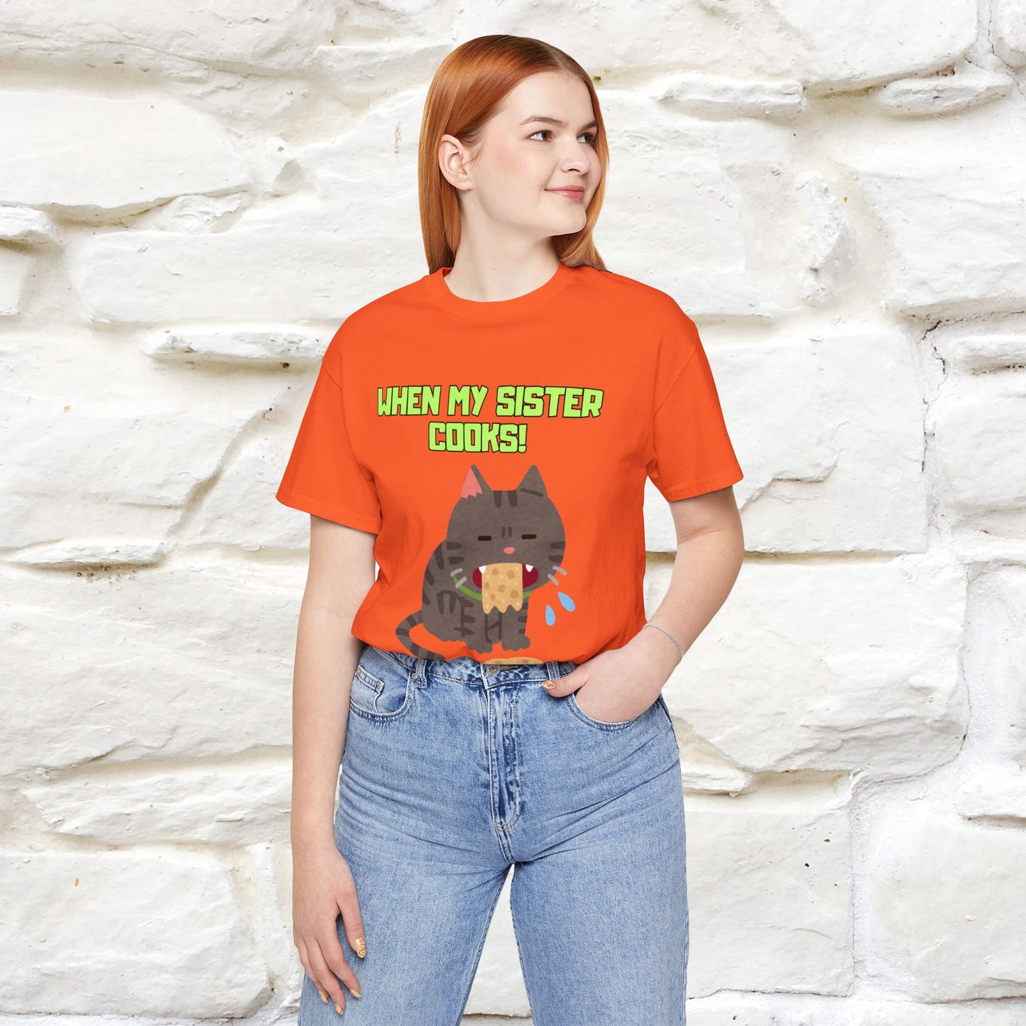 "When My Sister Cooks" Funny Cat  T-shirt |Nunu&Miao Studio - Nunu&Miao Studio