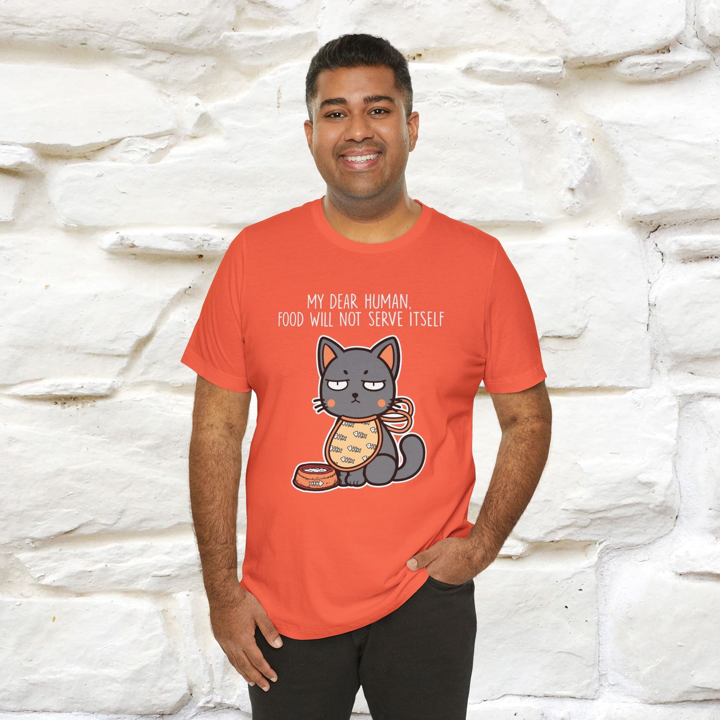 "Dear Human, Food Will Not Serve Itself" |Cat T-Shirt | Nunu&Miao Studio - Nunu&Miao Studio
