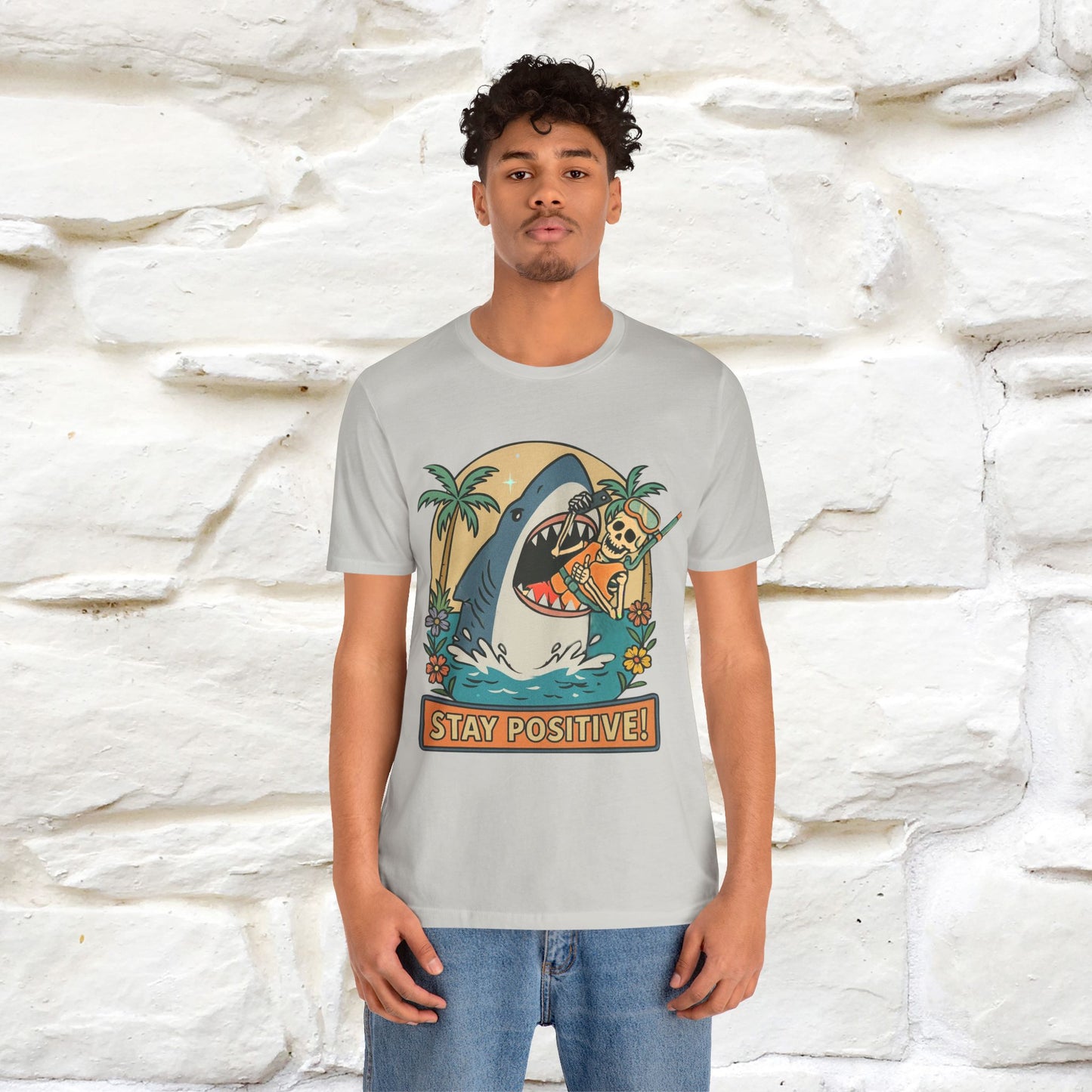 "Stay Positive" Funny T-shirt |Nunu&Miao Studio - Nunu&Miao Studio