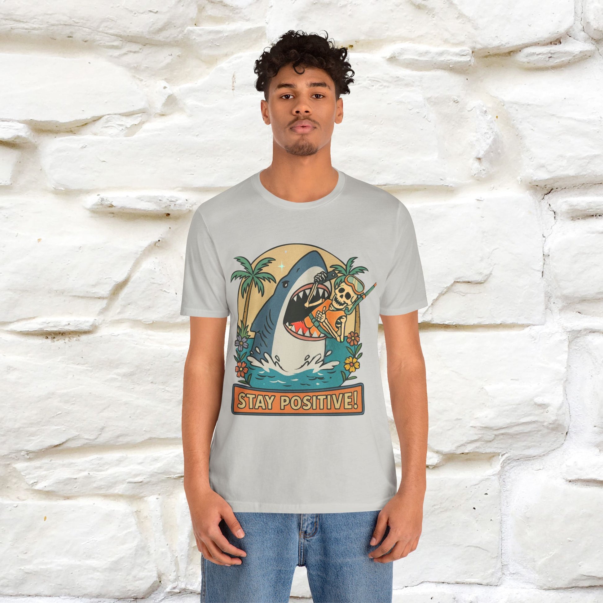 "Stay Positive" Funny T-shirt |Nunu&Miao Studio - Nunu&Miao Studio