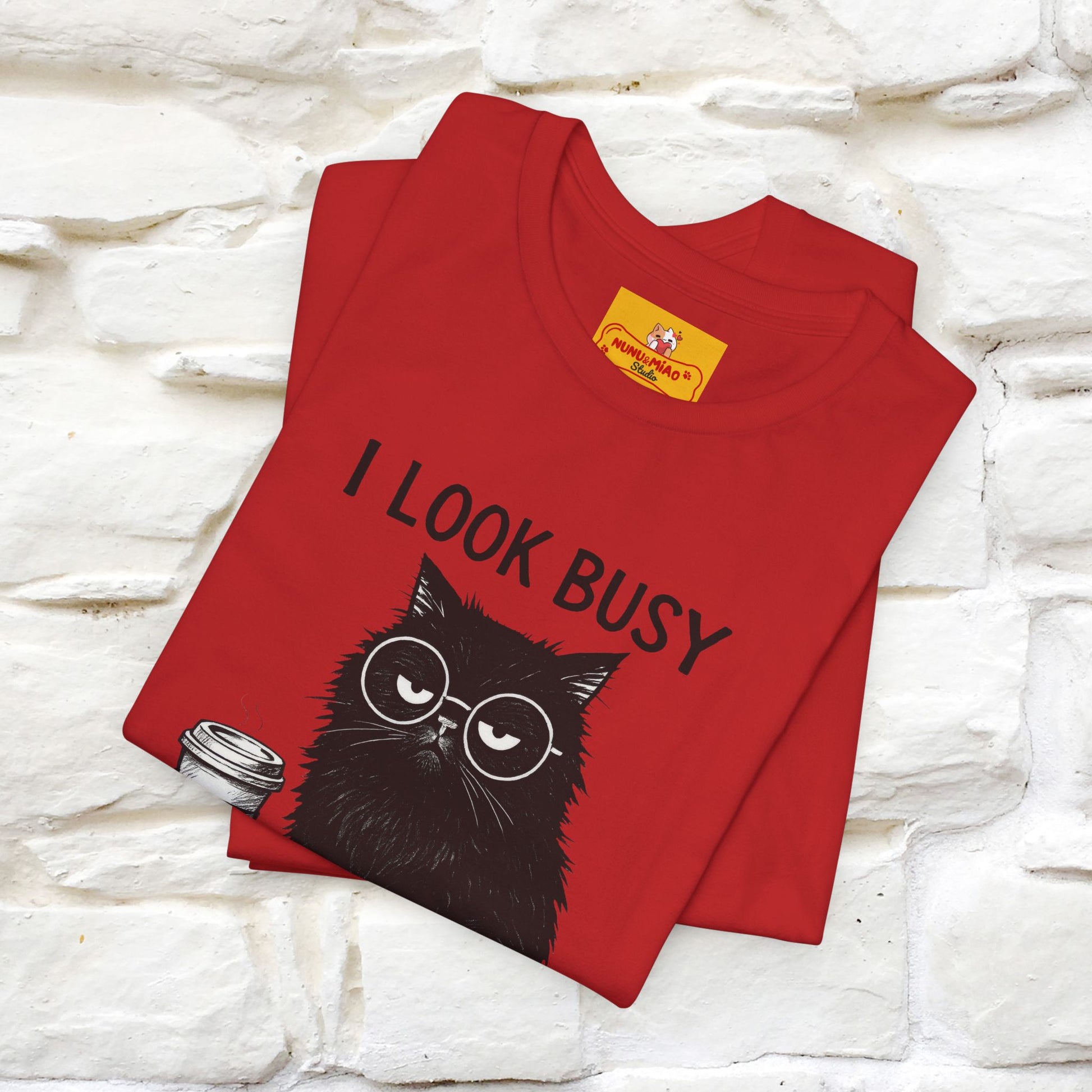 "I Look Busy But I'm Just Overwhelmed" |Cat T-Shirt | Nunu&Miao Studio - Nunu&Miao Studio