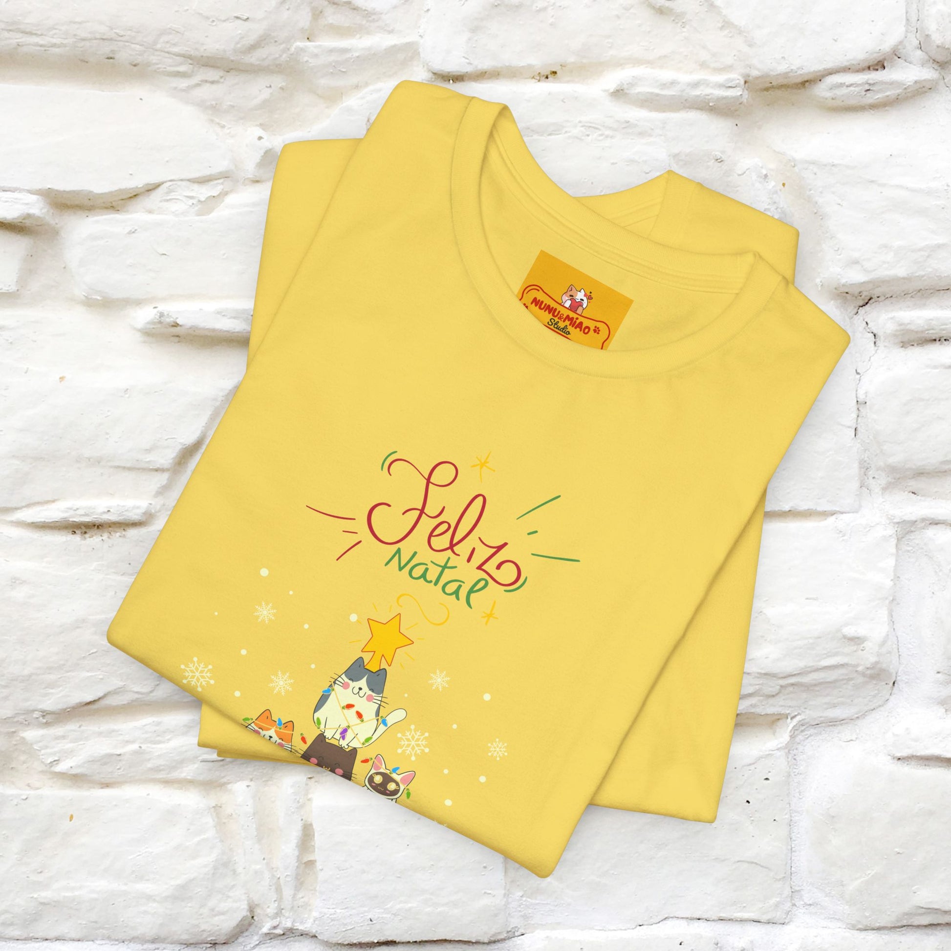 "Feliz Natal" Cat T-shirt|Nunu&Miao Studio - Nunu&Miao Studio