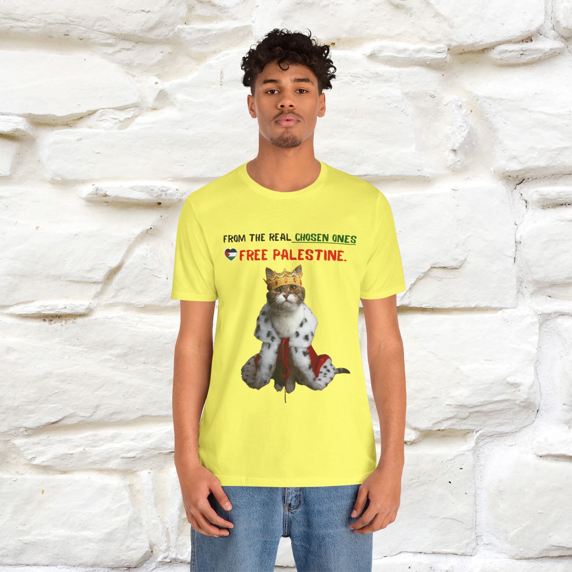 "From the real chosen ones  Free Palestine." Cat T-shirt |Nunu&Miao Studio - Nunu&Miao Studio