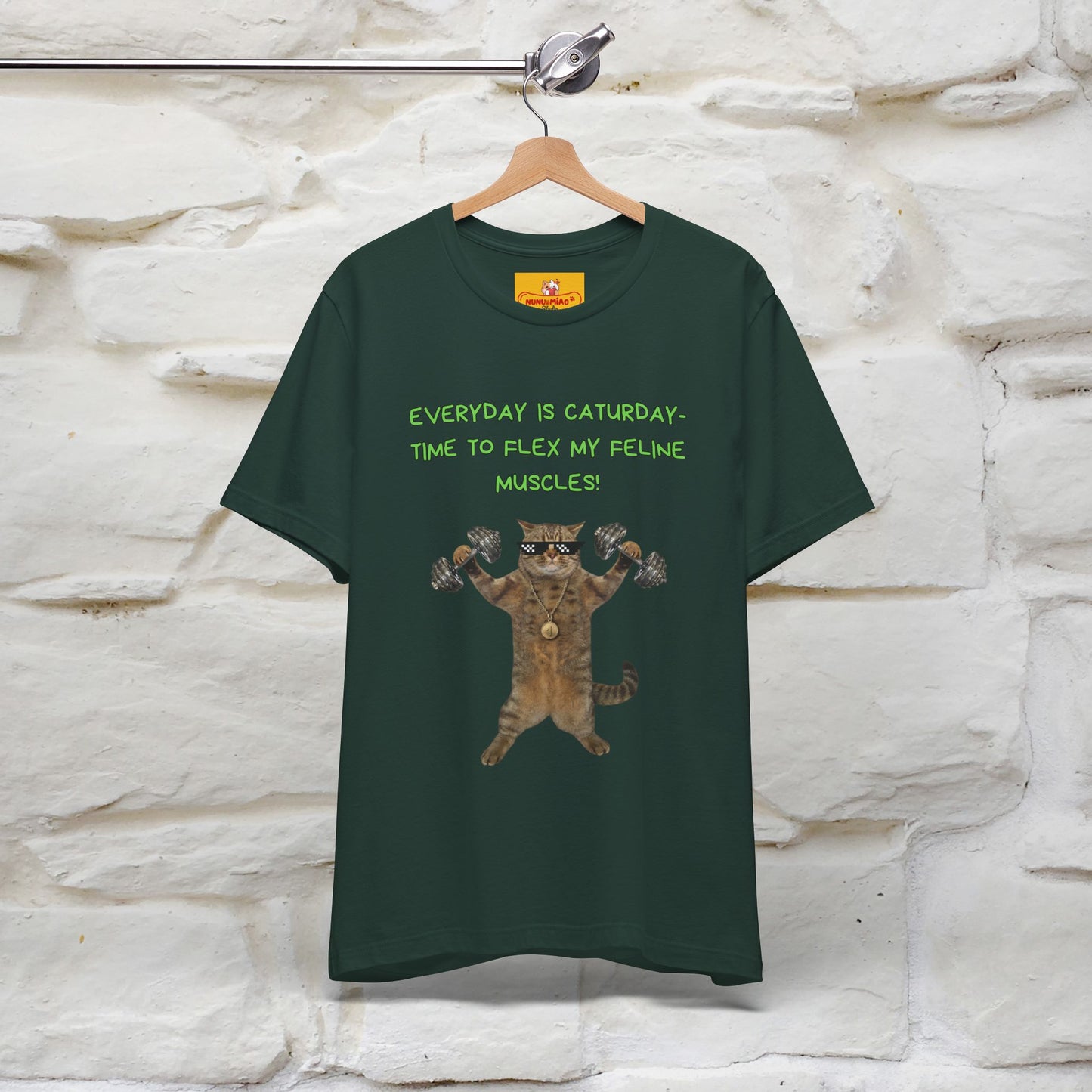 "Everyday Is Caturday – Flex My Feline Muscle"| Funny Cat T-Shirt  |Nunu&Miao Sudio - Nunu&Miao Studio