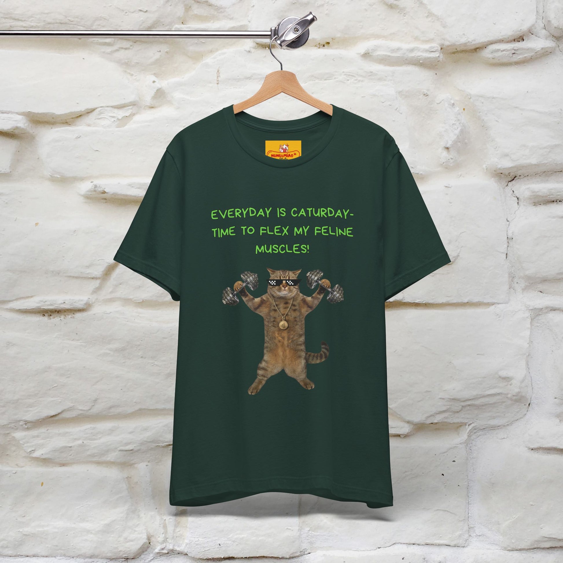 "Everyday Is Caturday – Flex My Feline Muscle"| Funny Cat T-Shirt  |Nunu&Miao Sudio - Nunu&Miao Studio