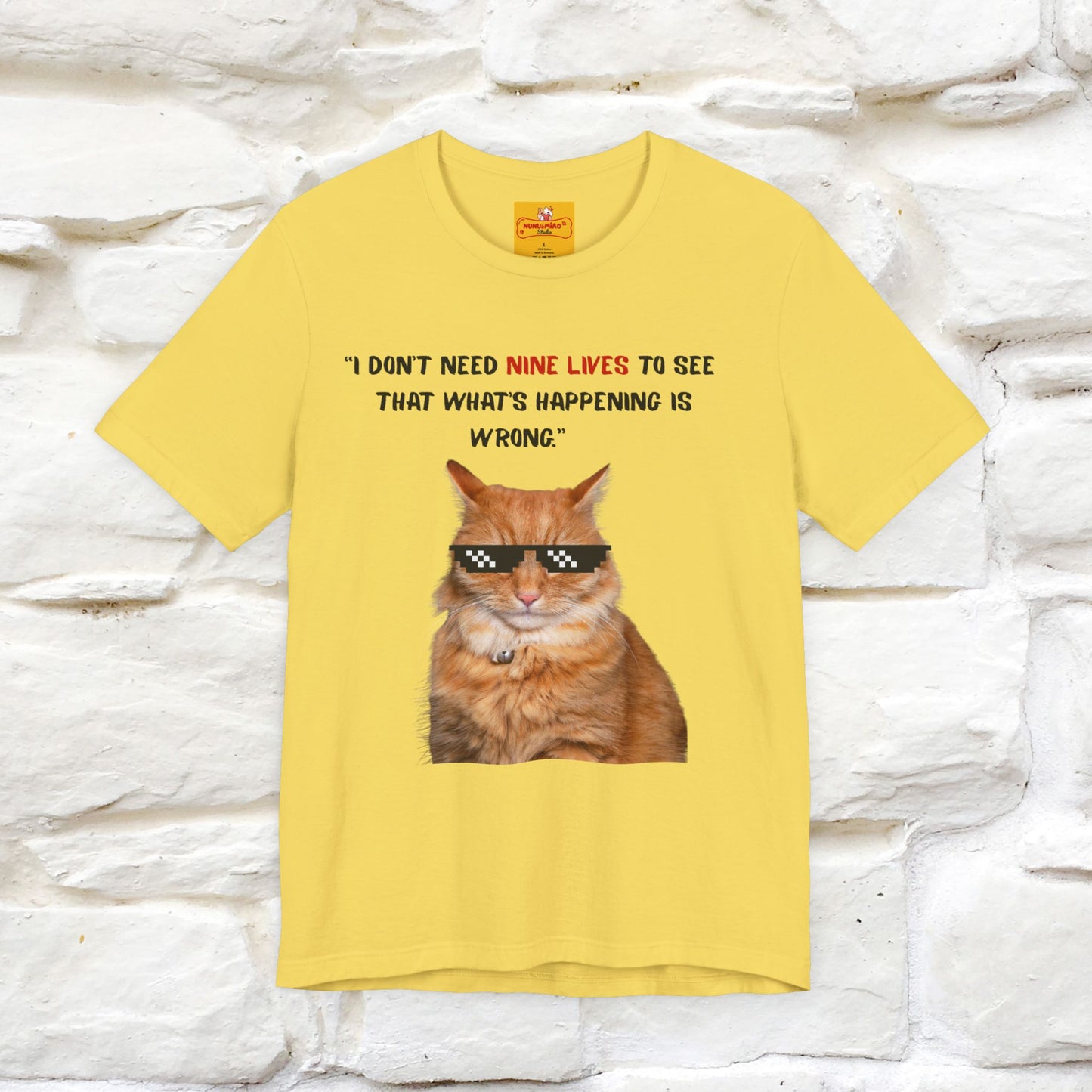 "“I don’t need nine lives....” " Cat T-shirt | Front & Back Design |Nunu&Miao Studio - Nunu&Miao Studio