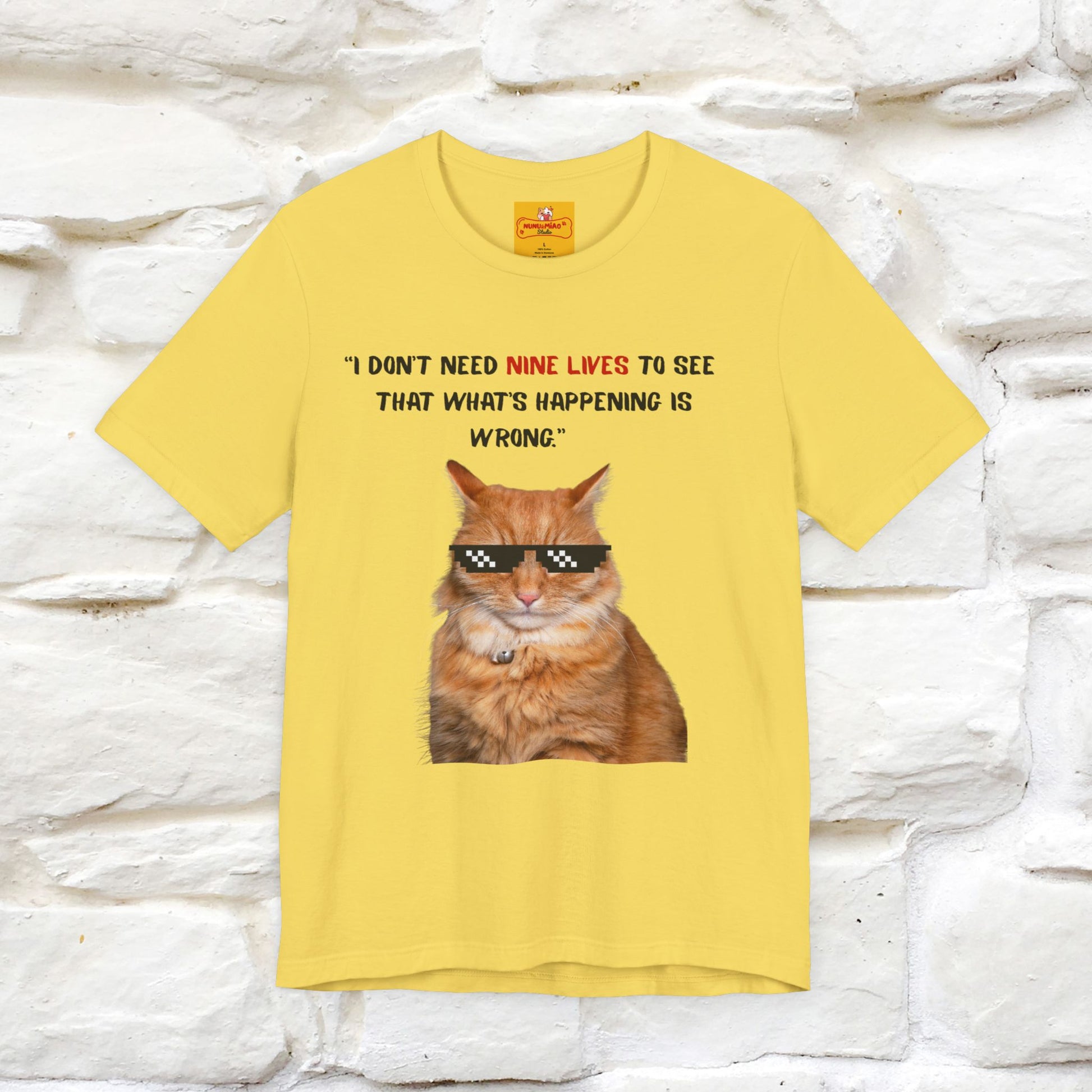 "“I don’t need nine lives....” " Cat T-shirt | Front & Back Design |Nunu&Miao Studio - Nunu&Miao Studio