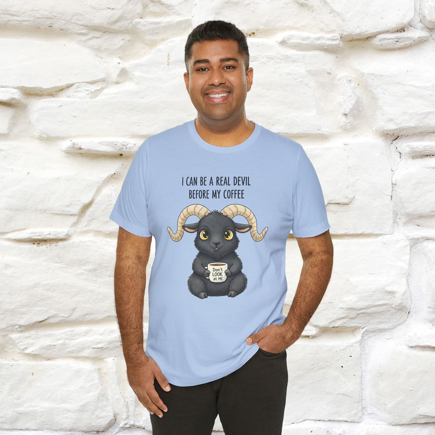 "I Can Be a Real Devil Before My Coffe" Funny T-shirt |Nunu&Miao Studio - Nunu&Miao Studio