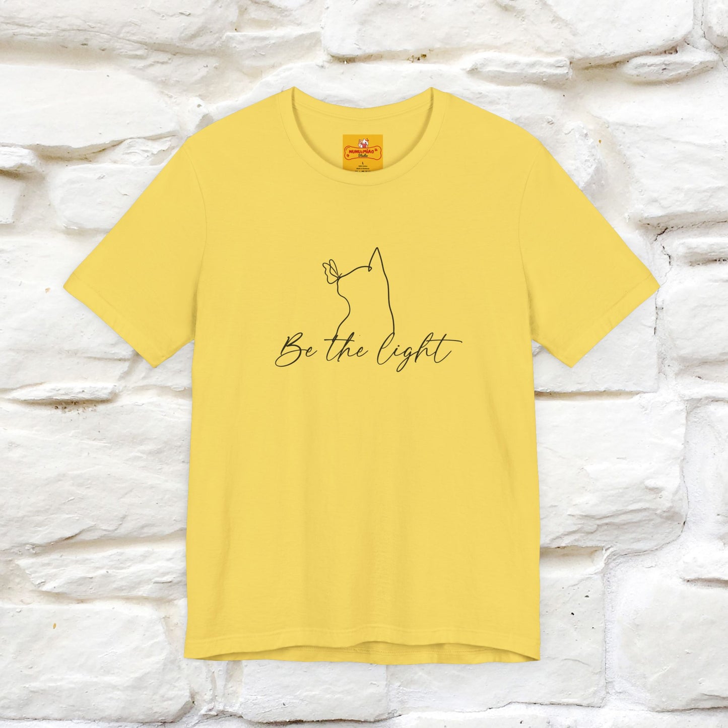 "Be The Light" Cat T-Shirt | Front & Back Design | Nunu&Miao Studio - Nunu&Miao Studio