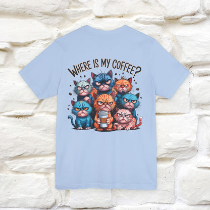 "Where Is My Coffe?" Cat T-Shirt | Front & Back Design | Nunu&Miao Studio