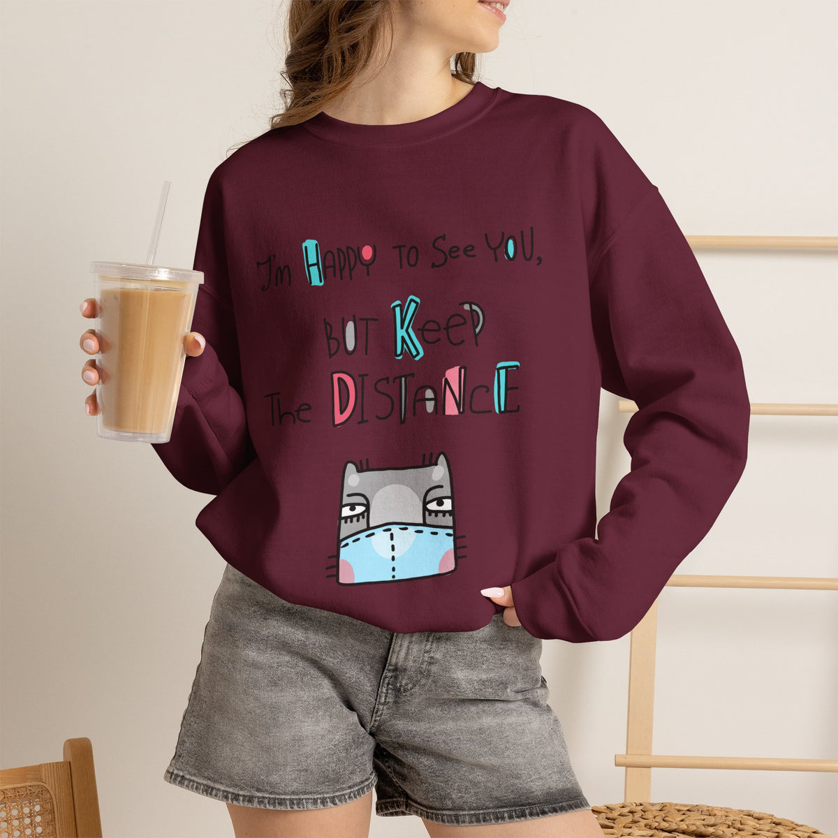 ''I'Am Happy To See You...'' |Cat Sweatshirt | Nunu&Miao Studio