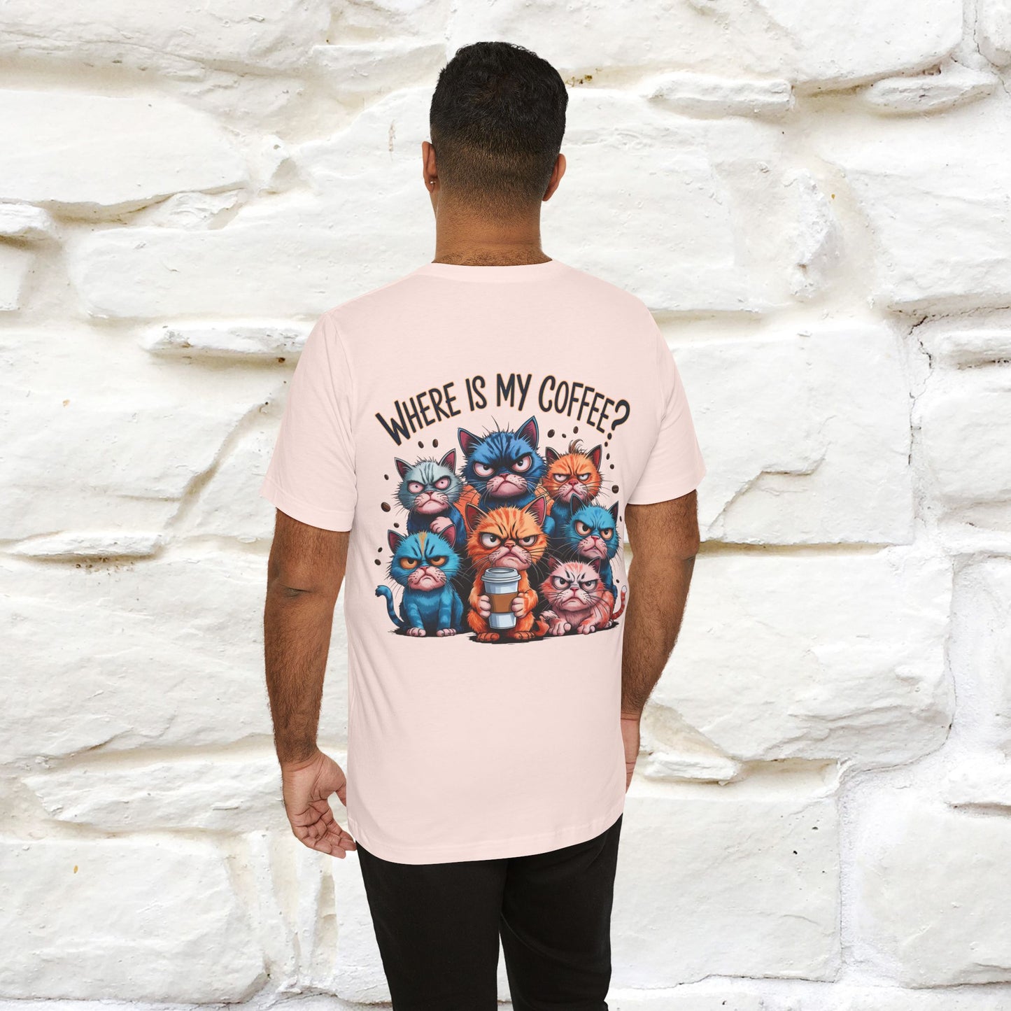 "Where Is My Coffe?" Cat T-Shirt | Front & Back Design | Nunu&Miao Studio