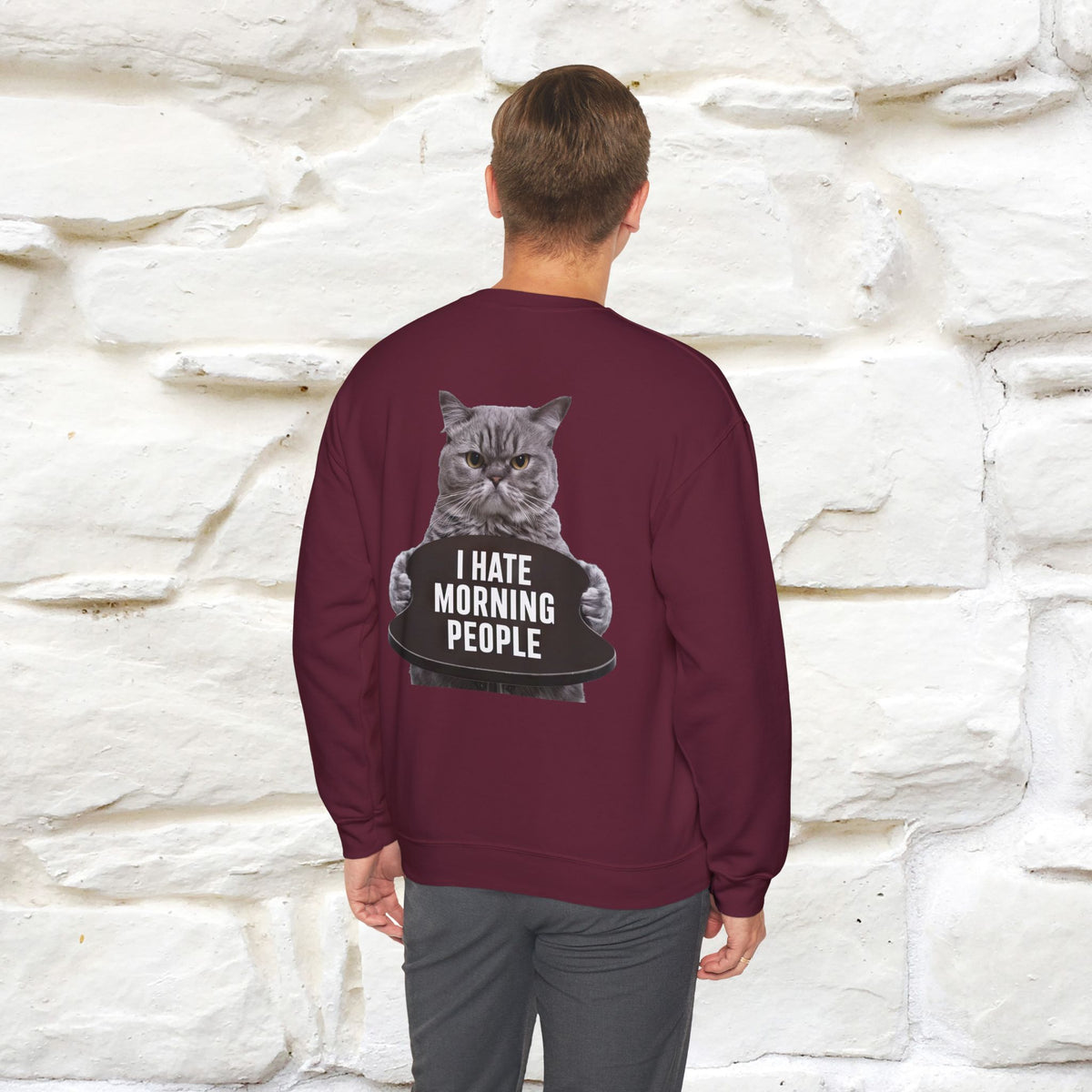 "I Hate Morning People'' |Cat Sweatshirt | Nunu&Miao Studio