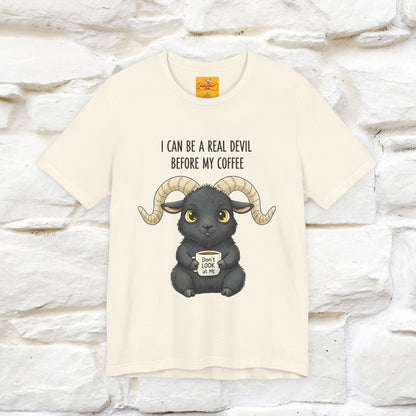 "I Can Be a Real Devil Before My Coffe" Funny T-shirt |Nunu&Miao Studio
