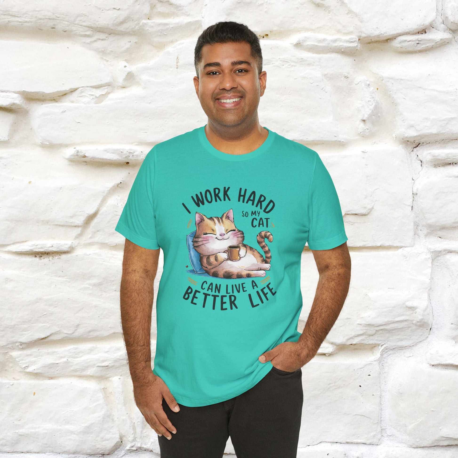 I Work Hard So My Cat Can Have a Better Life | Funny Cat Shirt  | Nunu&Miao Studio - Nunu&Miao Studio