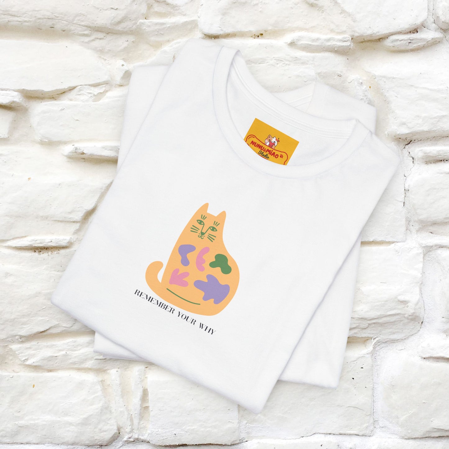"Remember Your Why'' Cat T-Shirt Front and Back Design | Nunu&Miao Studio - Nunu&Miao Studio