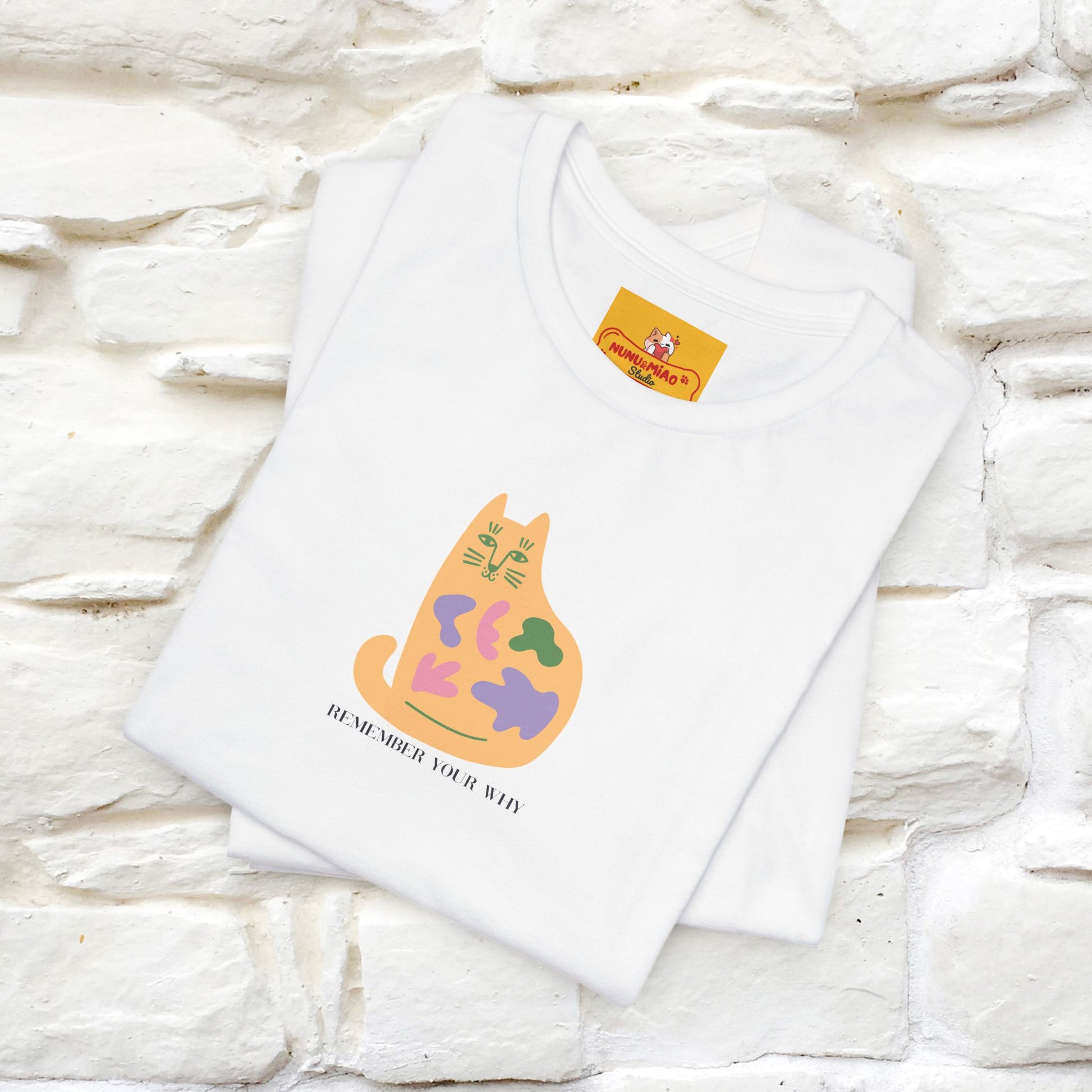"Remember Your Why'' Cat T-Shirt Front and Back Design | Nunu&Miao Studio - Nunu&Miao Studio