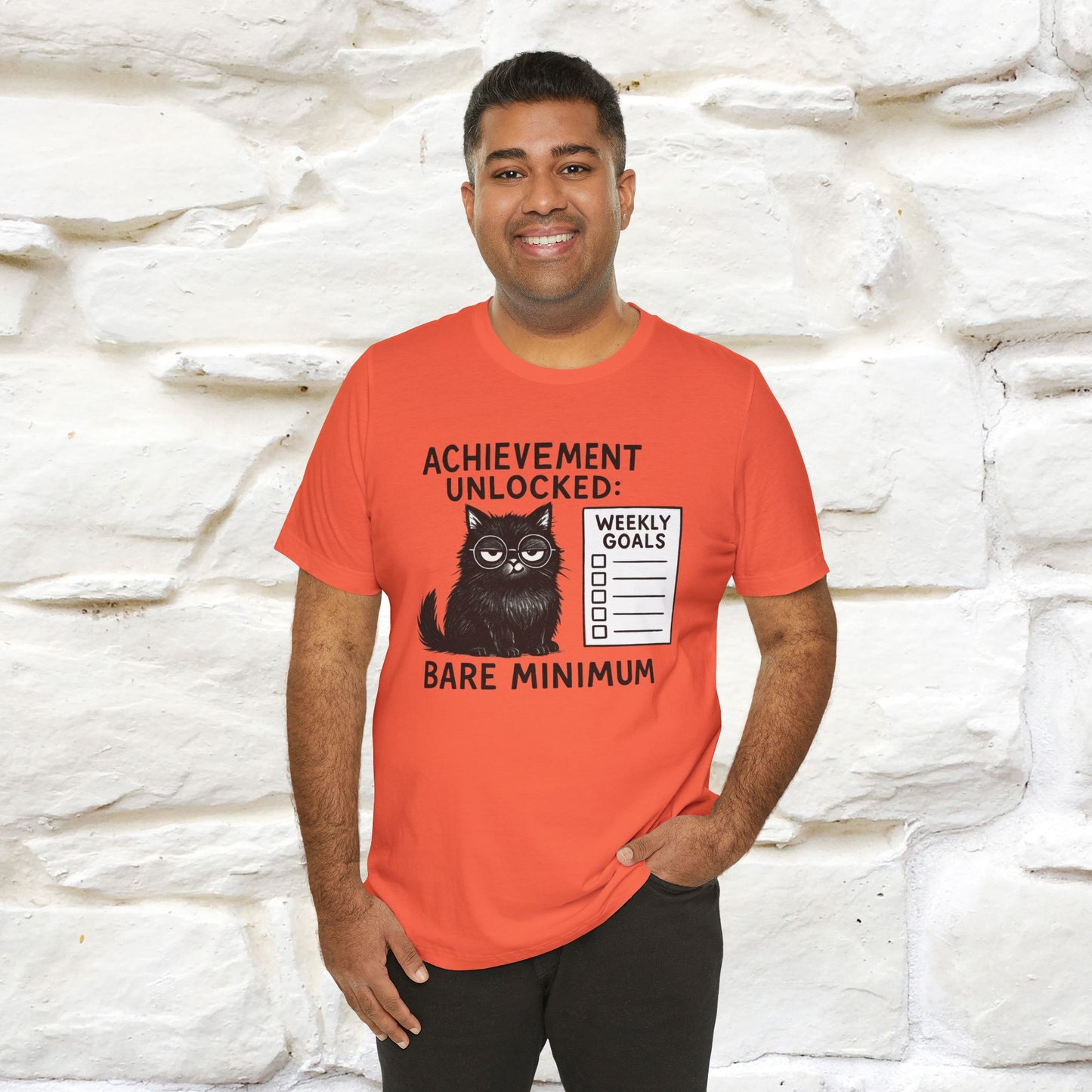 "Achievement Unlocked Bare Minimum." |Cat T-Shirt | Nunu&Miao Studio - Nunu&Miao Studio